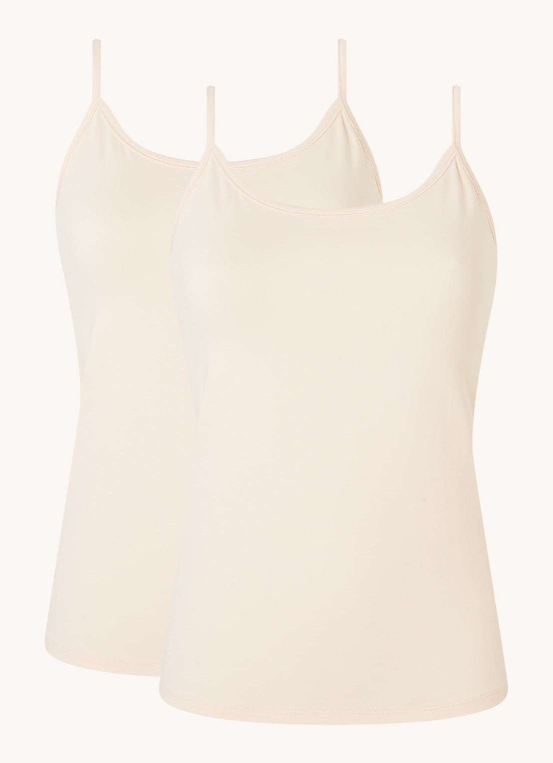 Falke Singlet met ronde hals in 2-pack - voorkant 3 gebroken wit