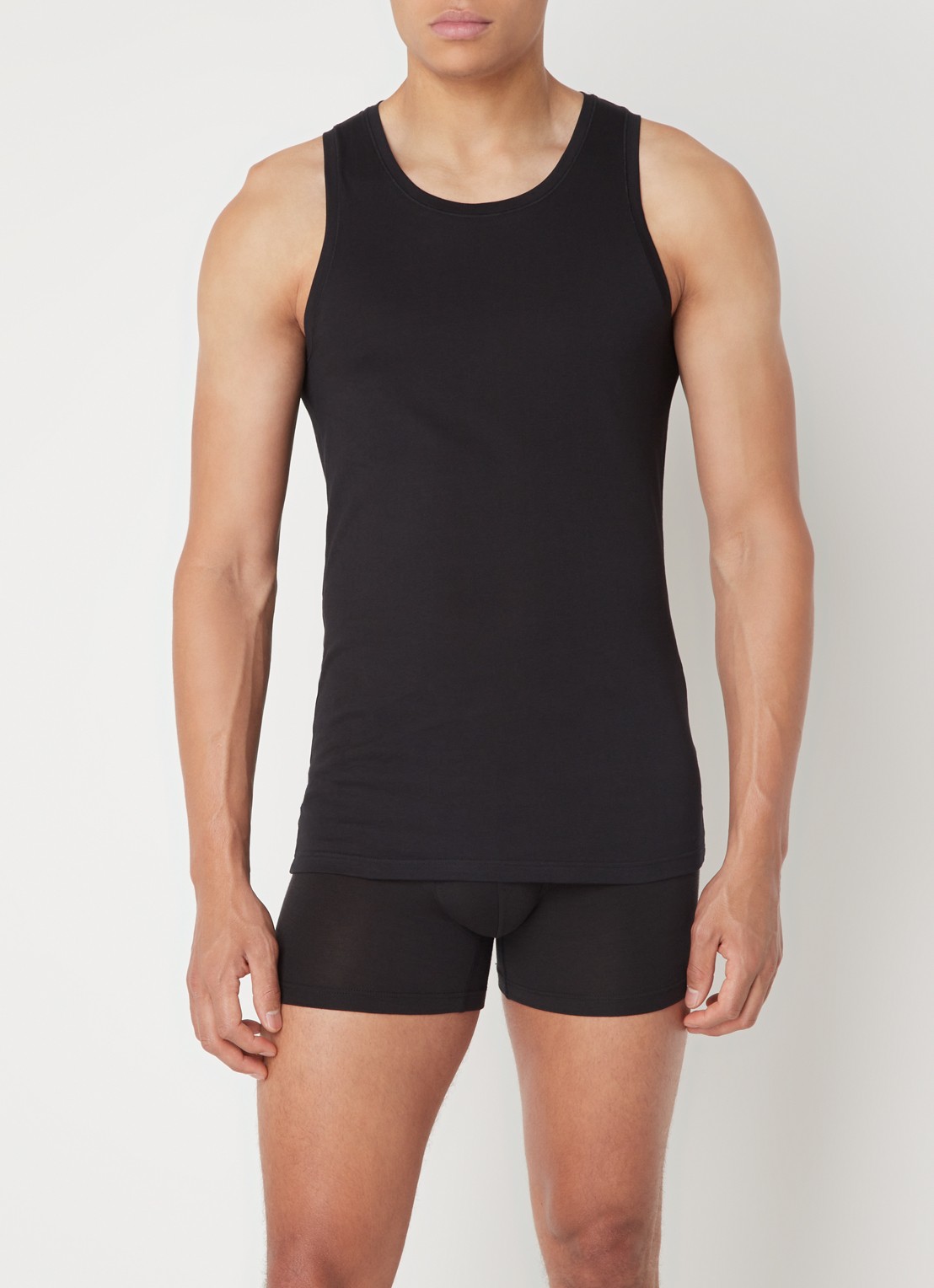 Falke Singlet van  katoen - voorkant 3 zwart