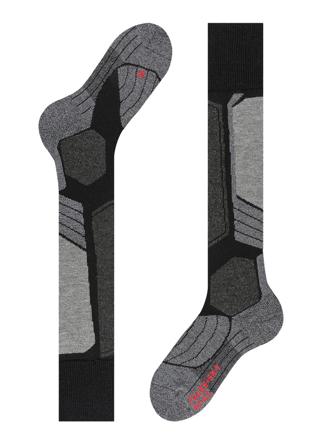 Falke SK1 skisokken in wolblend - detail 2 zwart