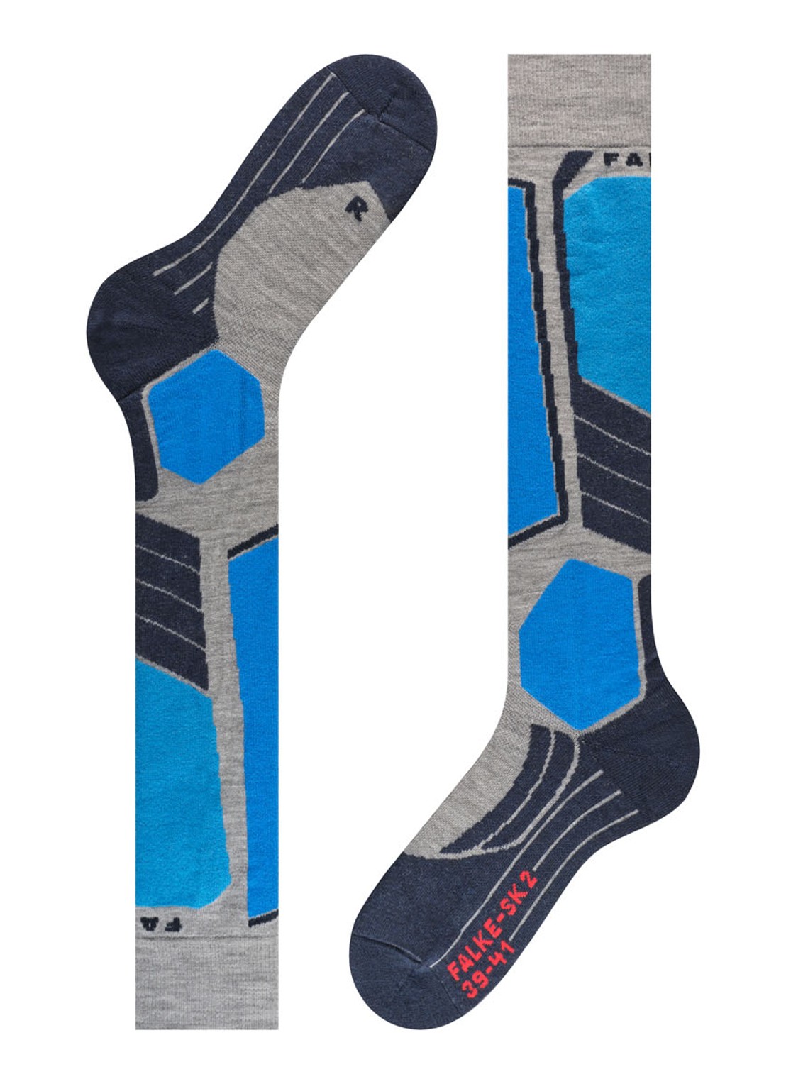 Falke SK2 skisokken in wolblend - detail 4 grijs
