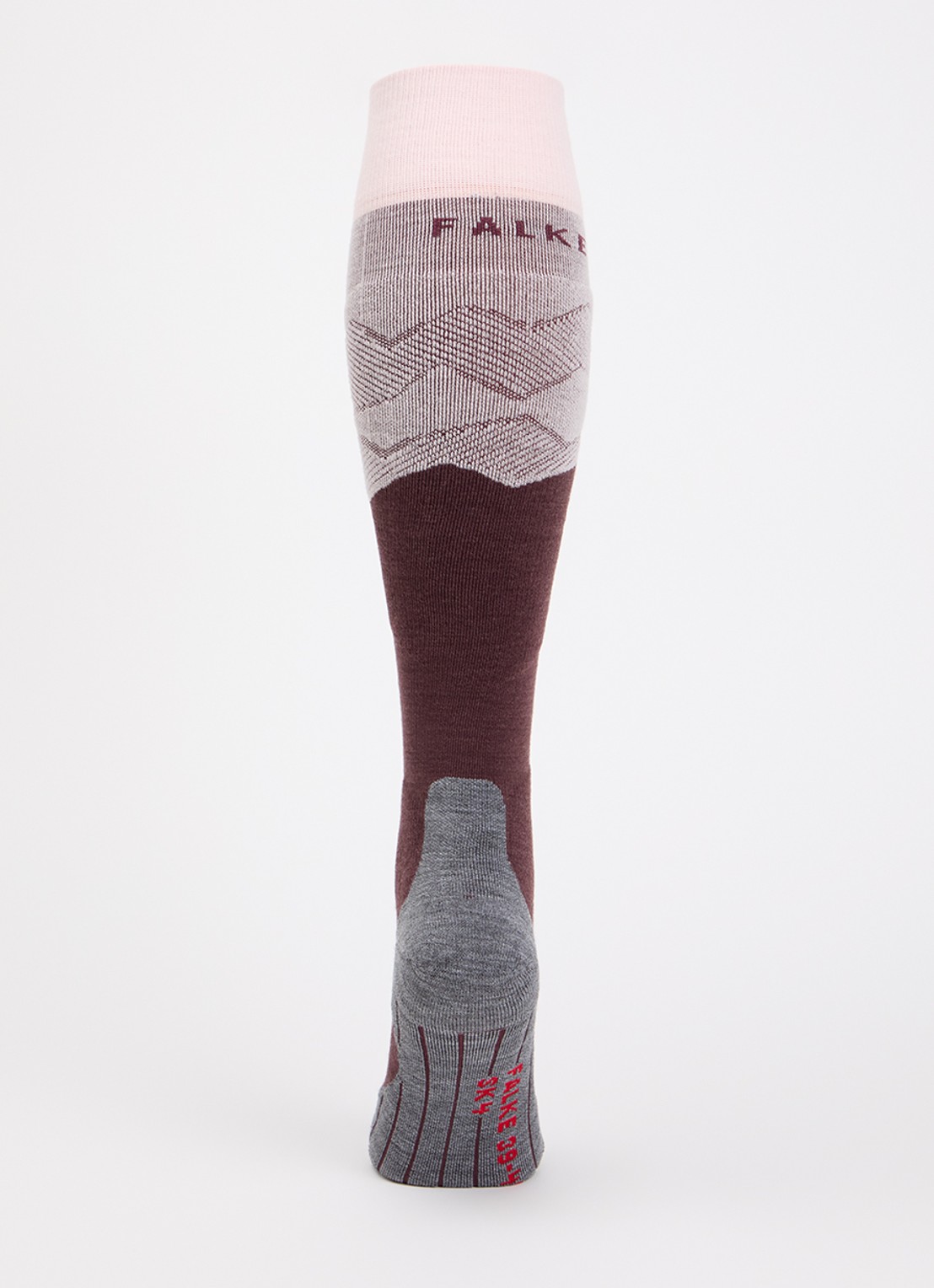 Falke SK4 Advanced skisokken in wolblend - voorkant 3 bordeauxrood