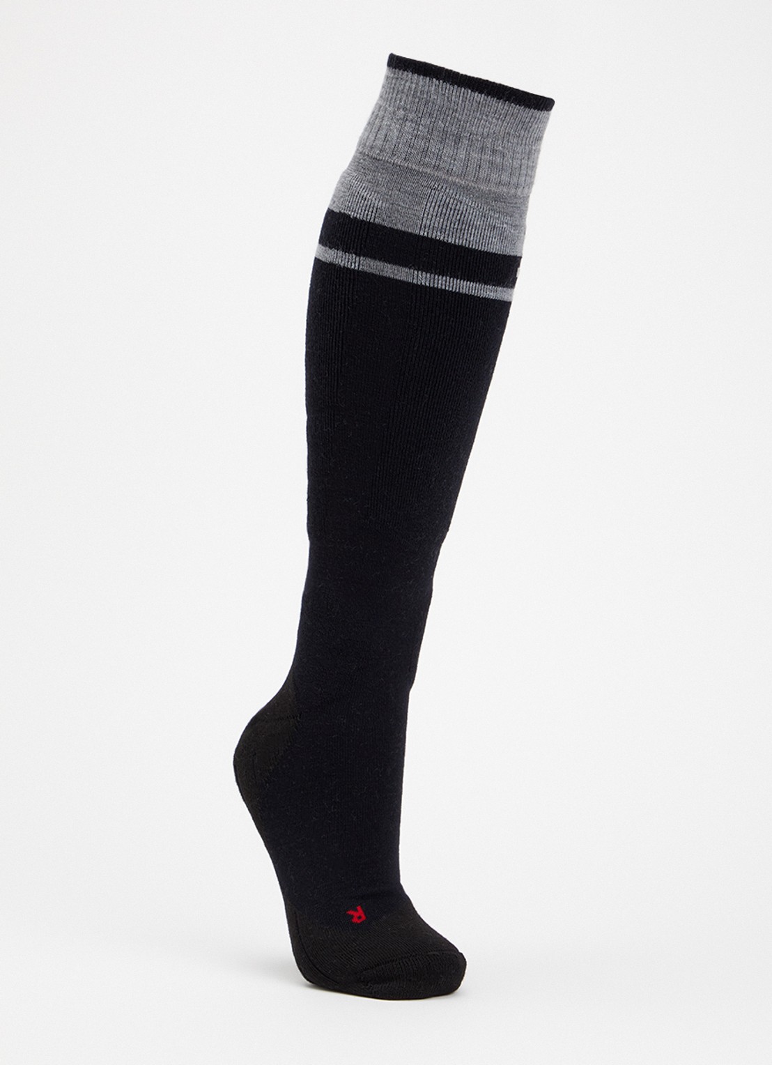 Falke Sk4 Intermediate skisokken in scheerwolblend - voorkant zwart