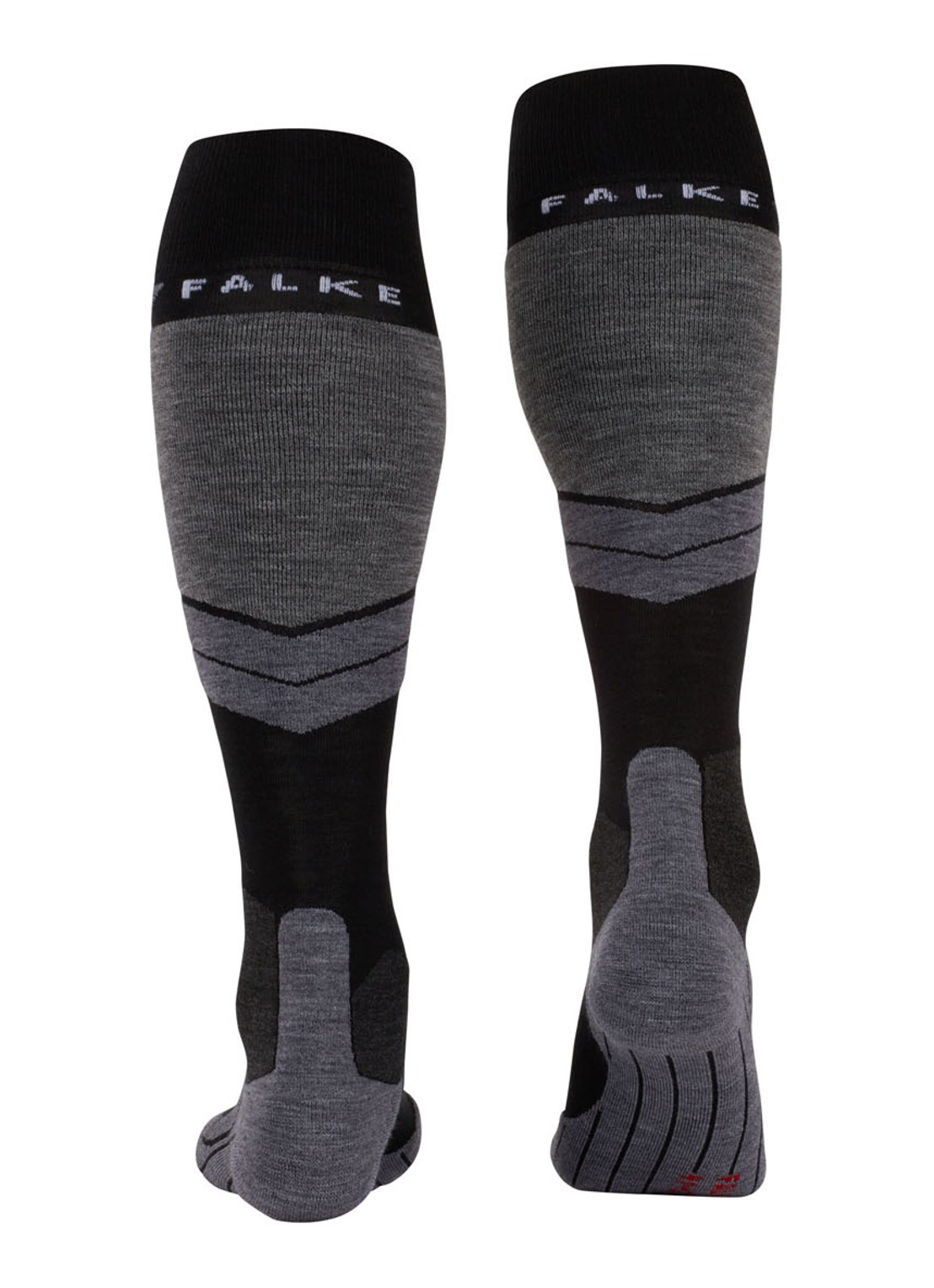 Falke SK4 skisokken in wolblend - detail zwart