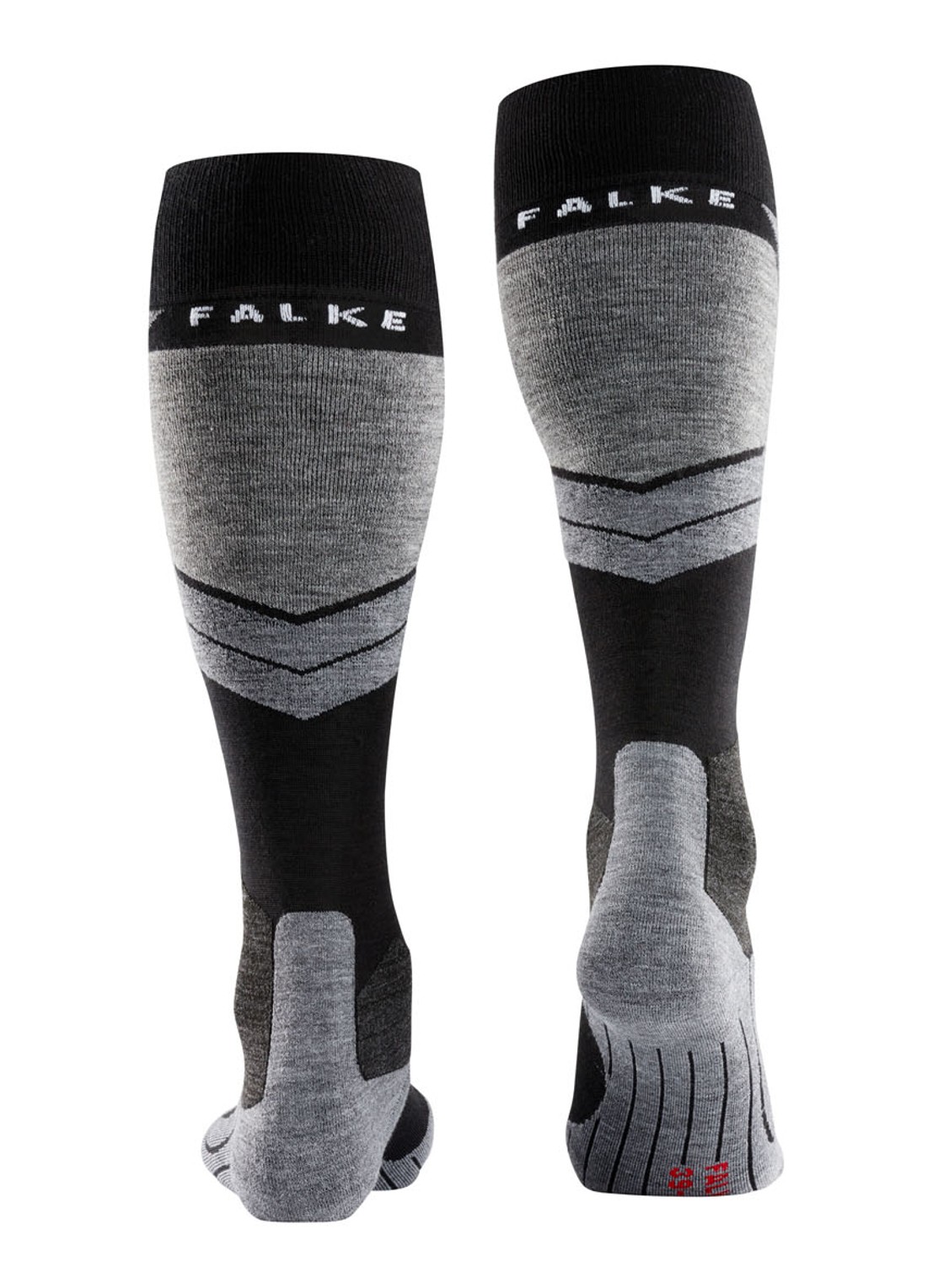 Falke SK4 skisokken in wolblend - detail zwart
