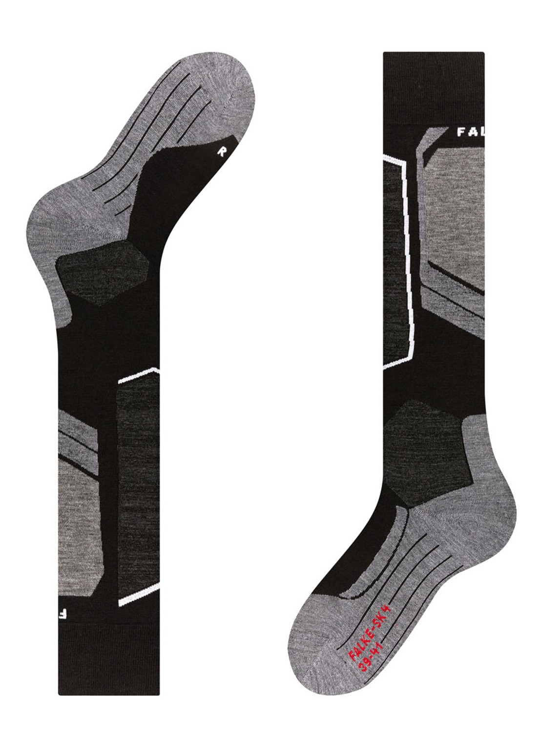 Falke SK4 skisokken in wolblend - detail 2 zwart