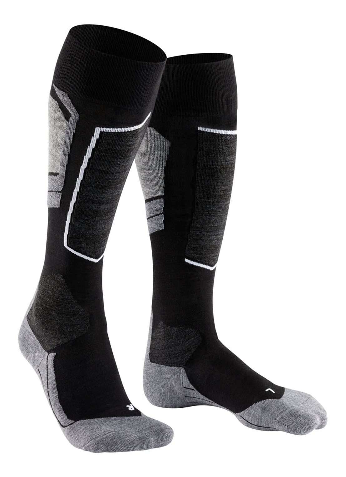Falke SK4 skisokken in wolblend - voorkant 6 zwart
