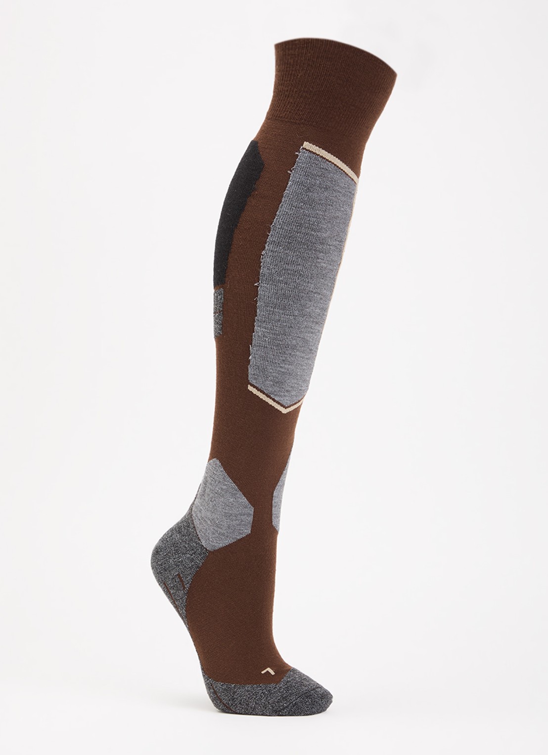 Falke SK4 skisokken in wolblend - voorkant 2 beige