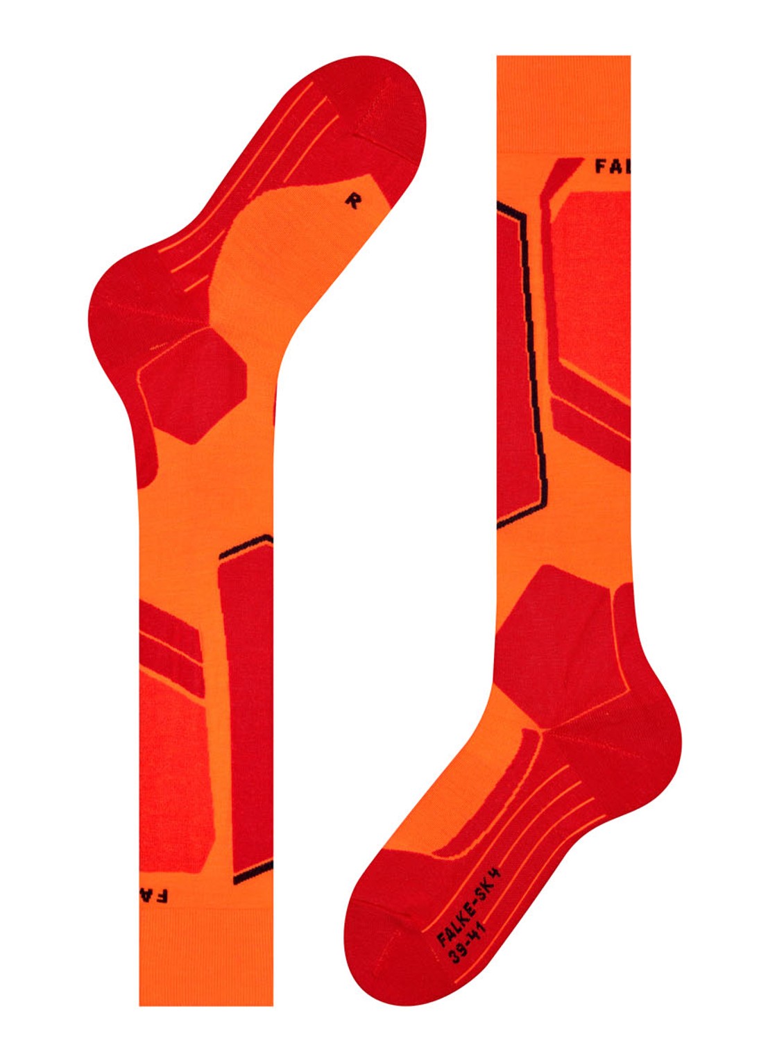 Falke SK4 skisokken in wolblend - detail 2 oranje