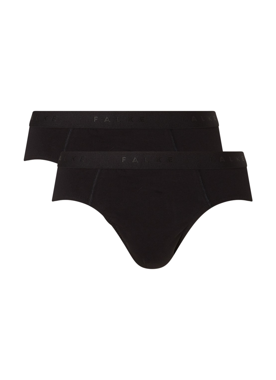 Falke Slip met logoband in 2-pack - voorkant zwart