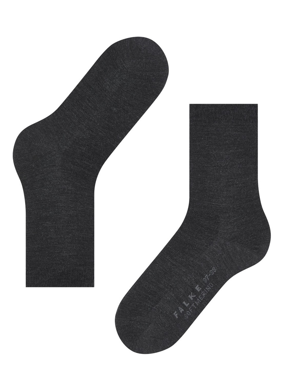 Falke Sofmerino sokken - detail 2 antraciet