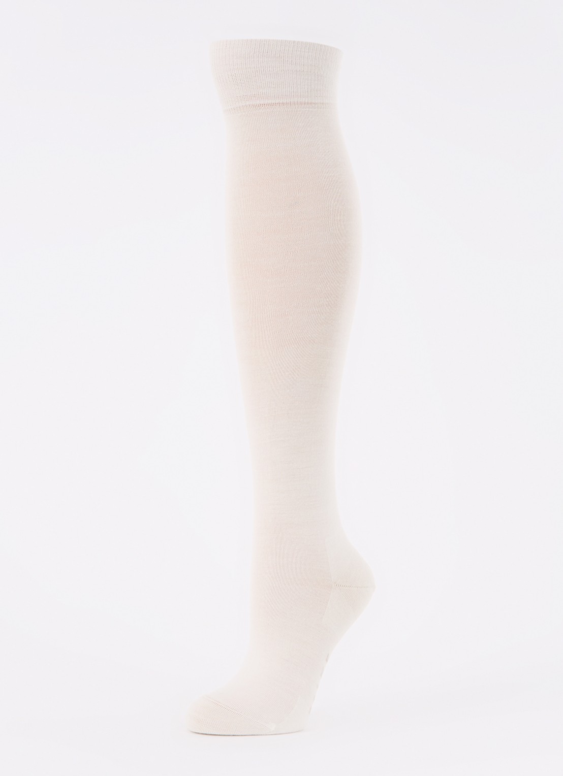 Falke Softmerino kniekousen in scheerwolblend - detail 3 gebroken wit