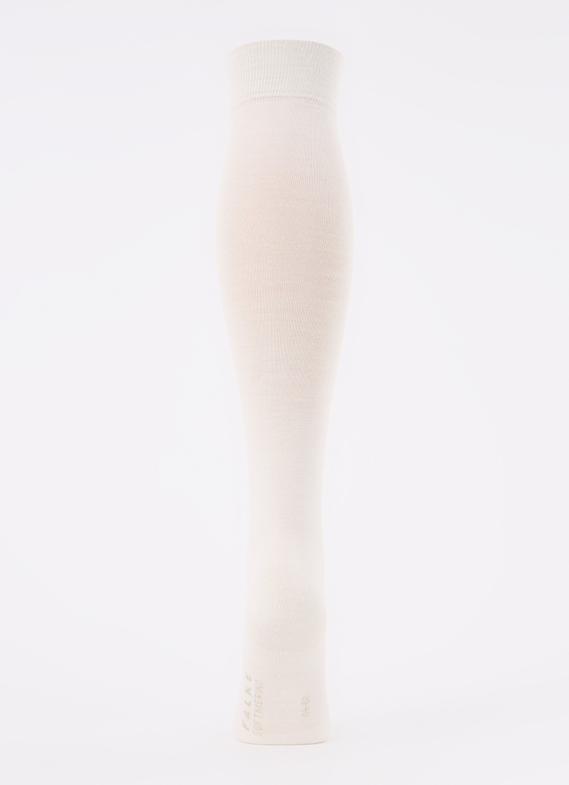 Falke Softmerino kniekousen in scheerwolblend - voorkant 2 gebroken wit