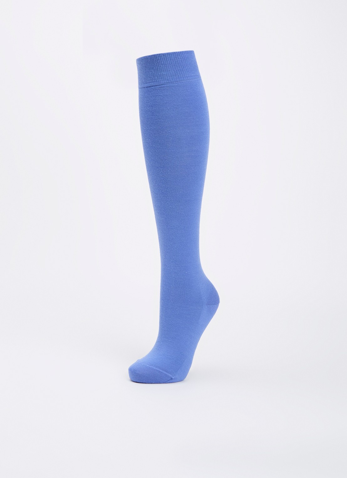 Falke Softmerino kniekousen in wolblend - detail lavendel