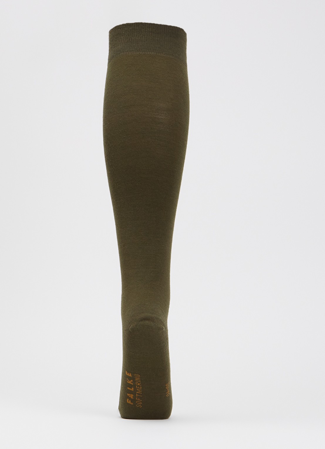 Falke Softmerino kniekousen in wolblend - voorkant 3 mosgroen