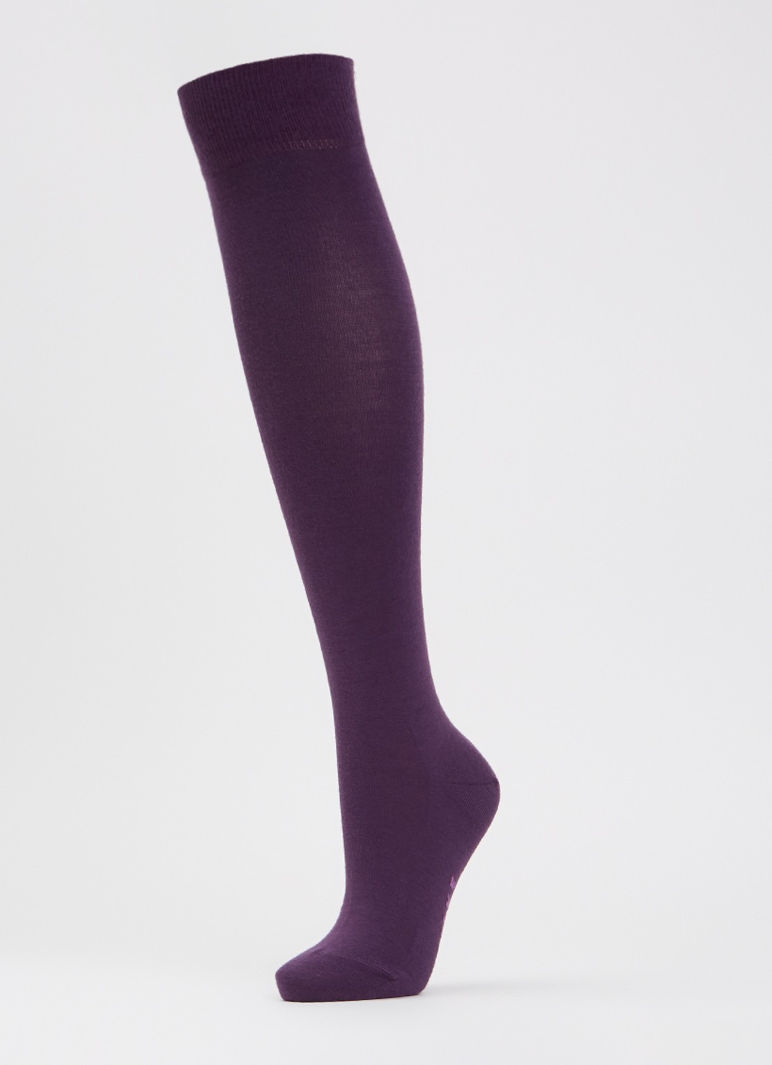 Falke Softmerino kniekousen in wolblend - detail 3 paars