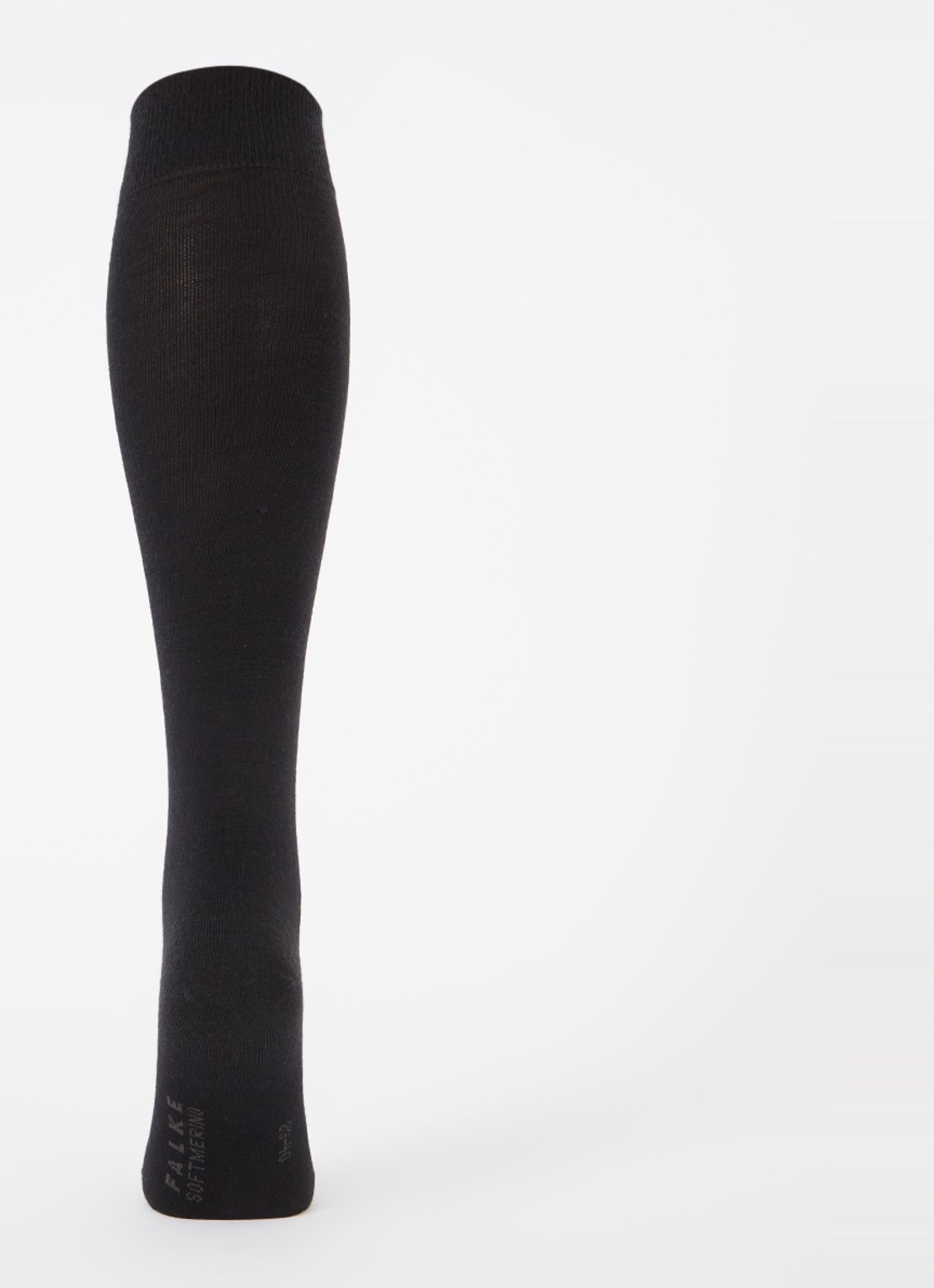 Falke Softmerino kniekousen in wolblend - voorkant 2 zwart