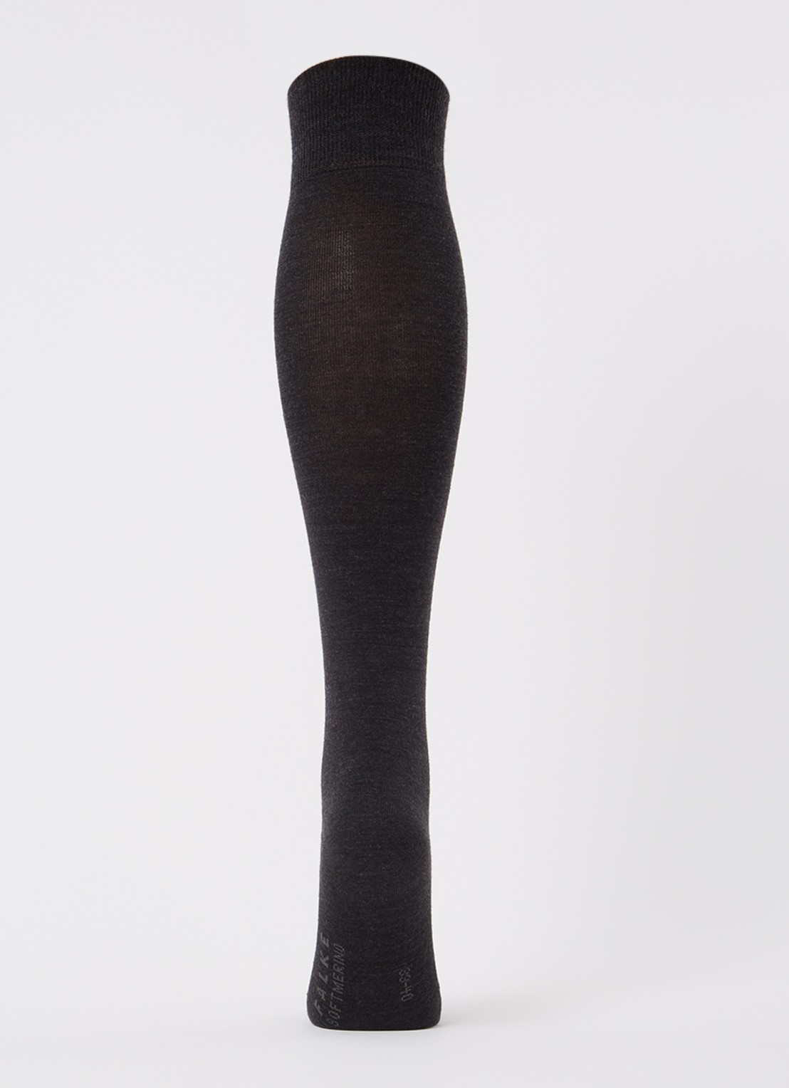Falke Softmerino kniekousen in wolblend - voorkant 2 antraciet