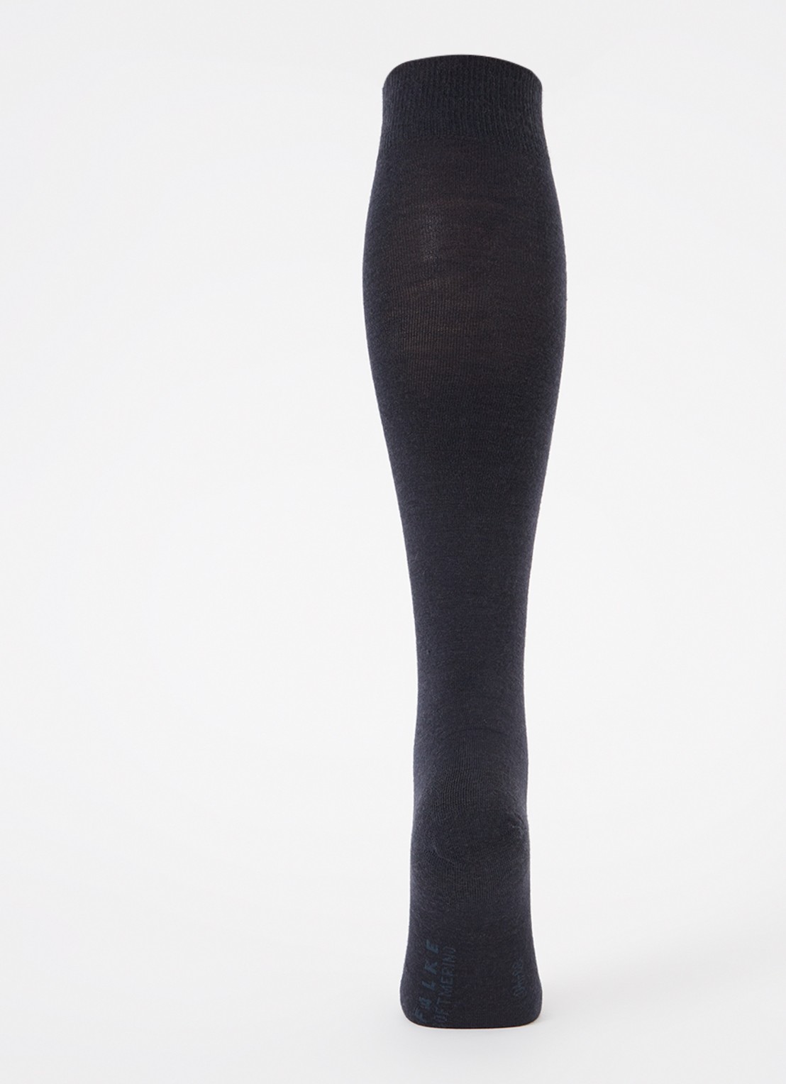 Falke Softmerino kniekousen in wolblend - voorkant 3 donkerblauw