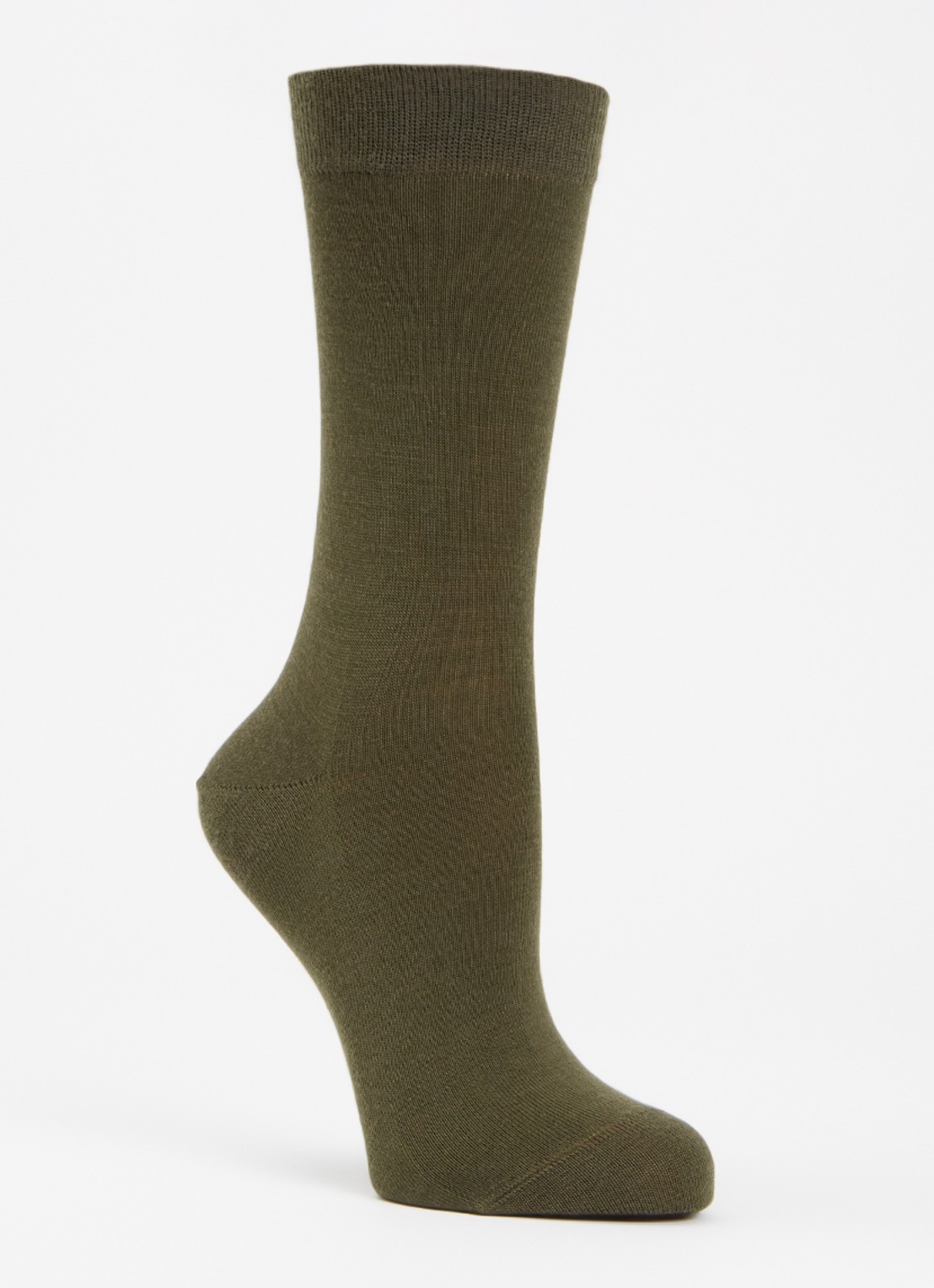 Falke Softmerino sokken in scheerwolblend - voorkant 2 bronsgroen