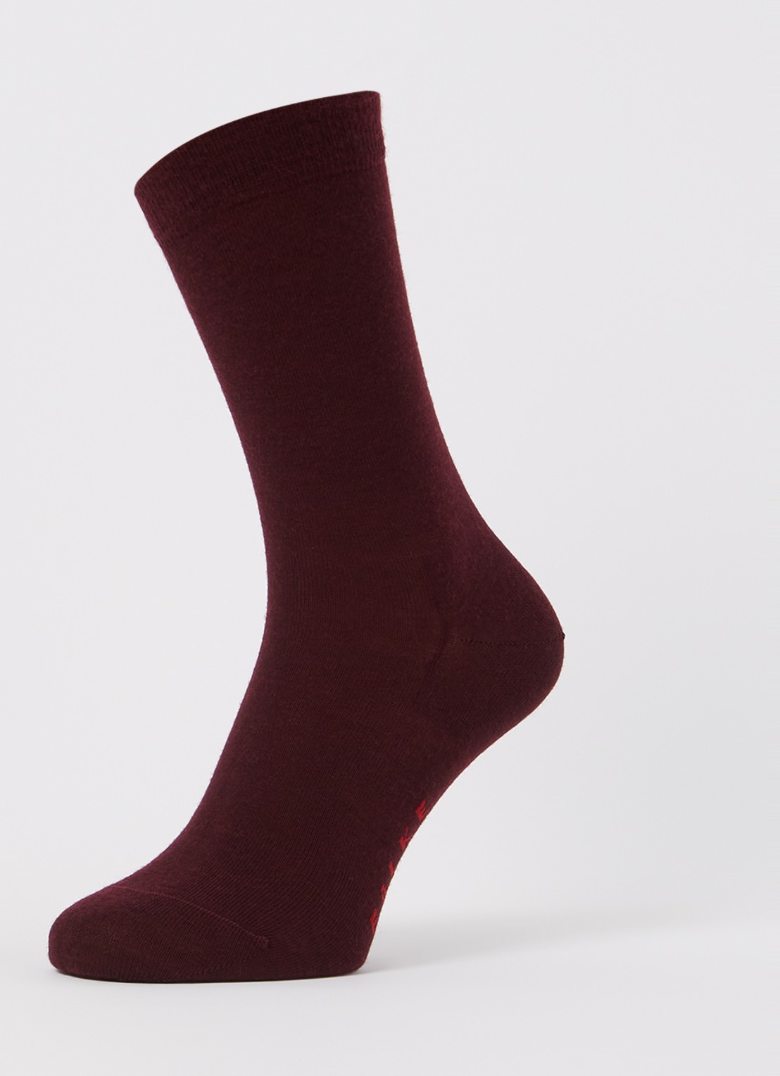 Falke Softmerino sokken in scheerwolblend - detail 3 aubergine