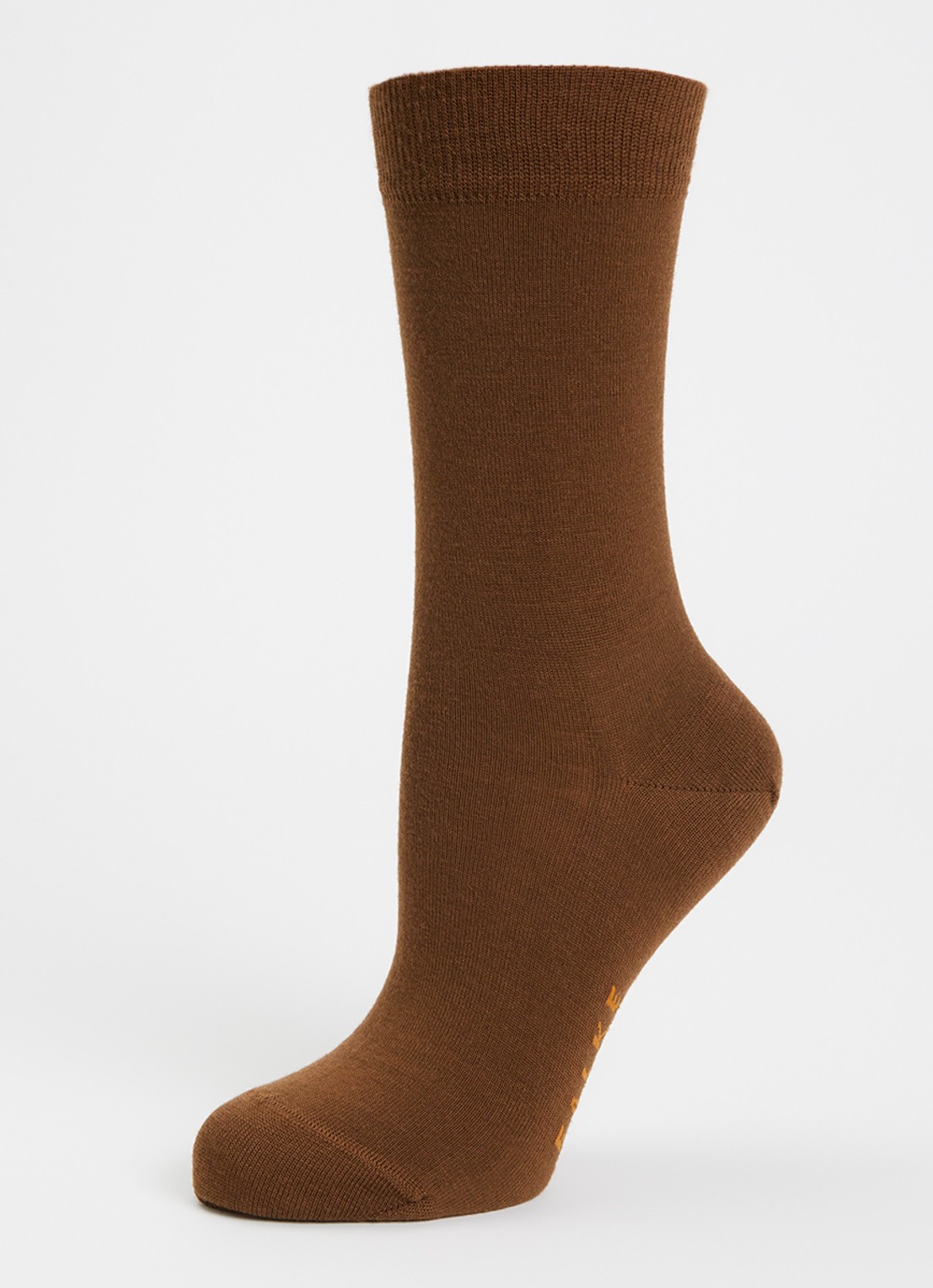 Falke Softmerino sokken in wolblend - detail roestbruin