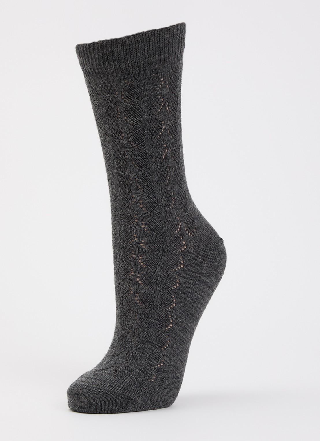 Falke Softmerino Special Edition sokken in wolblend - detail donkergrijs