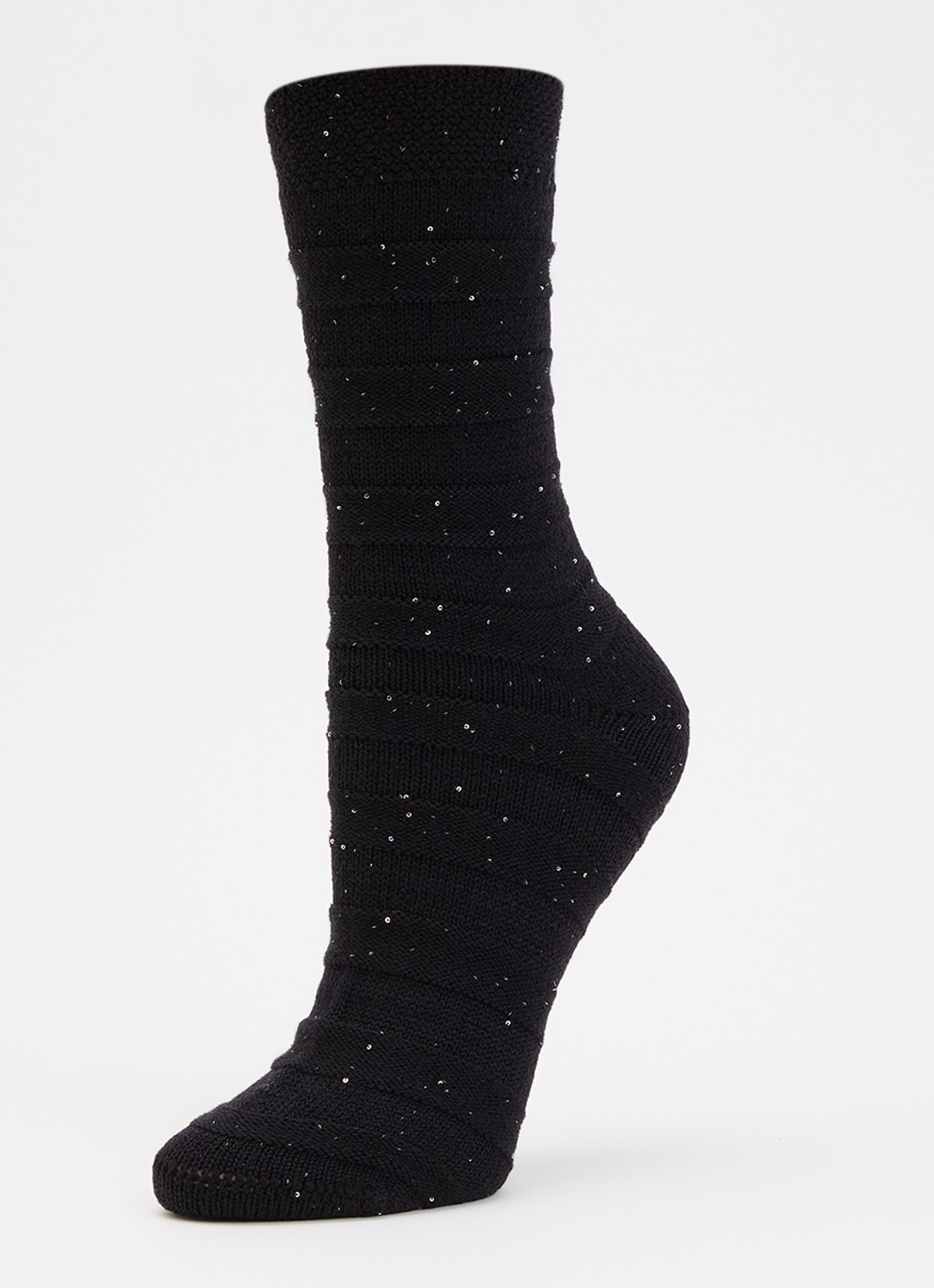 Falke Sparkle Stripes sokken in wolblend  - detail 3 zwart