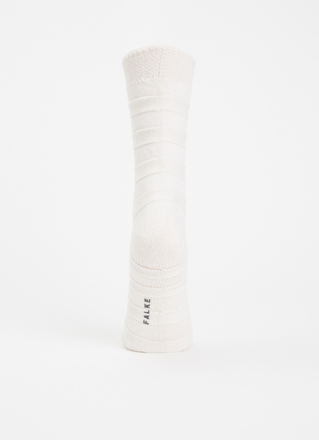 Falke Sparkle Stripes sokken in wolblend  - voorkant 3 gebroken wit