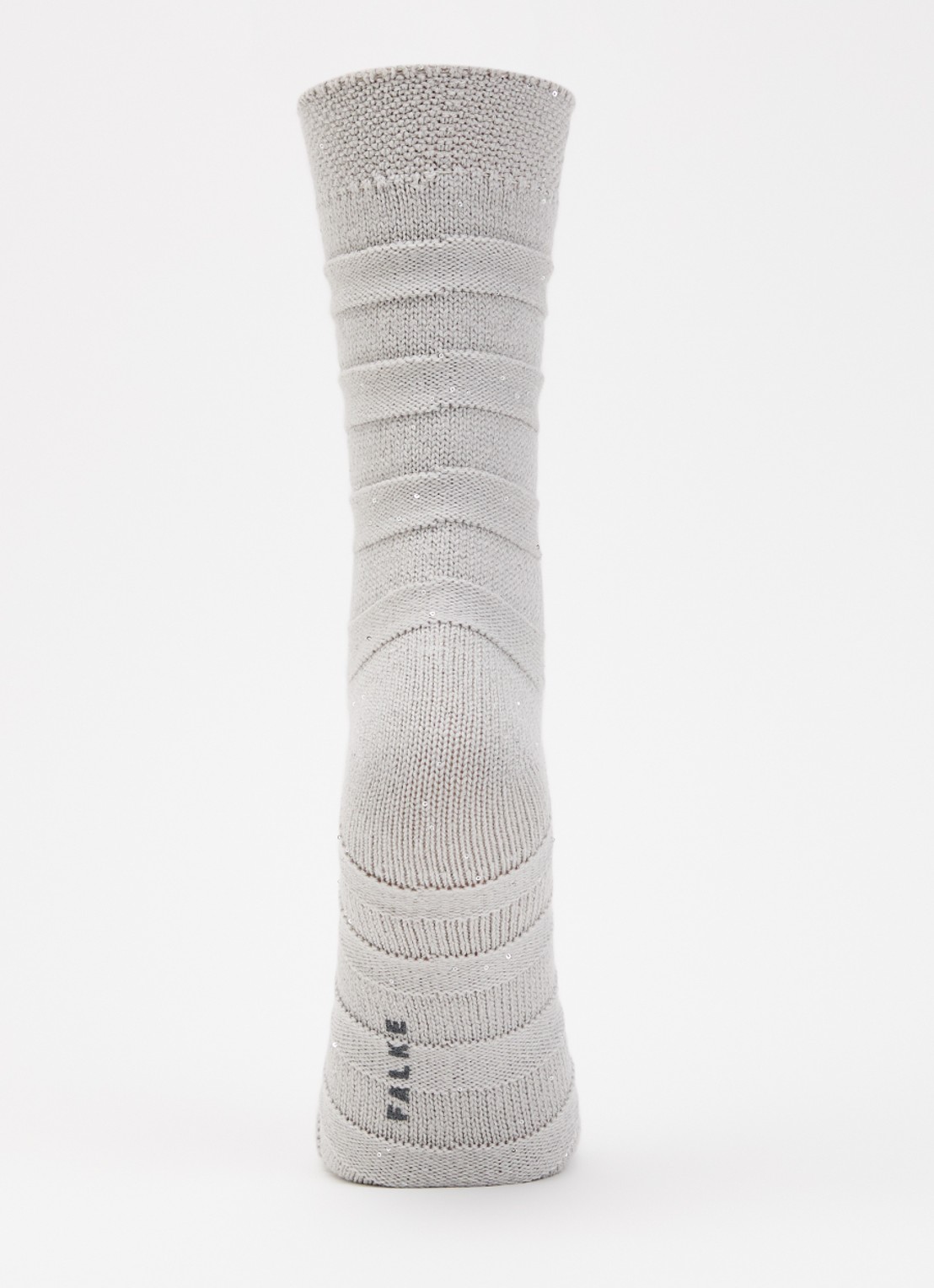 Falke Sparkle Stripes sokken in wolblend  - voorkant 3 grijs