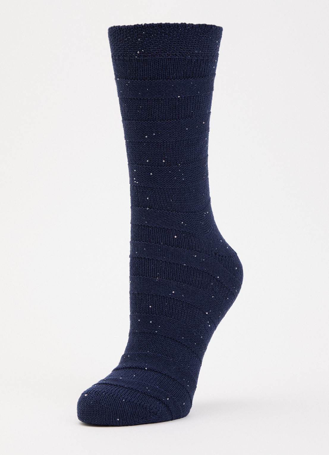 Falke Sparkle Stripes sokken in wolblend  - detail donkerblauw