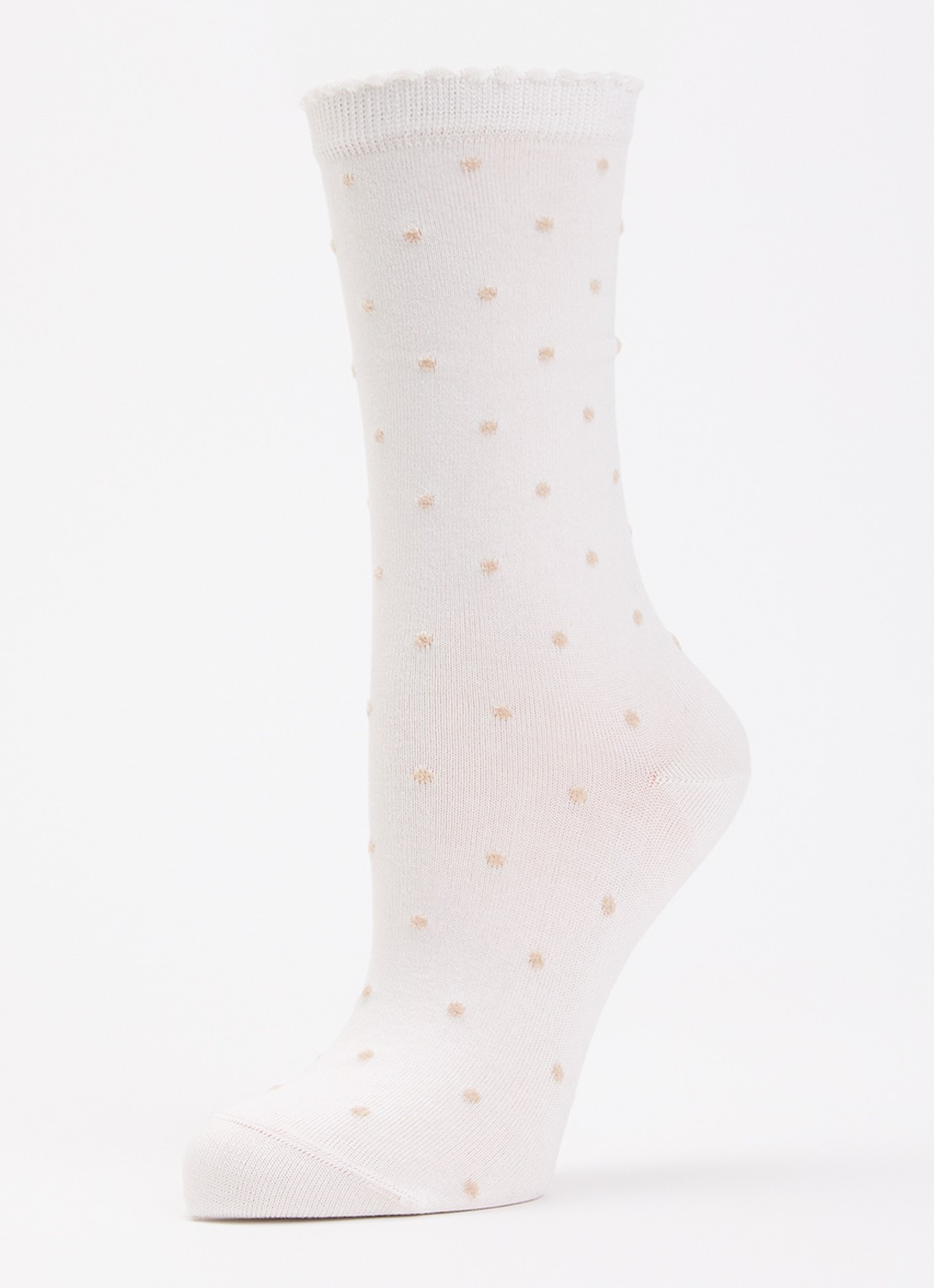 Falke Spike Dot sokken met stippenprint - detail wit