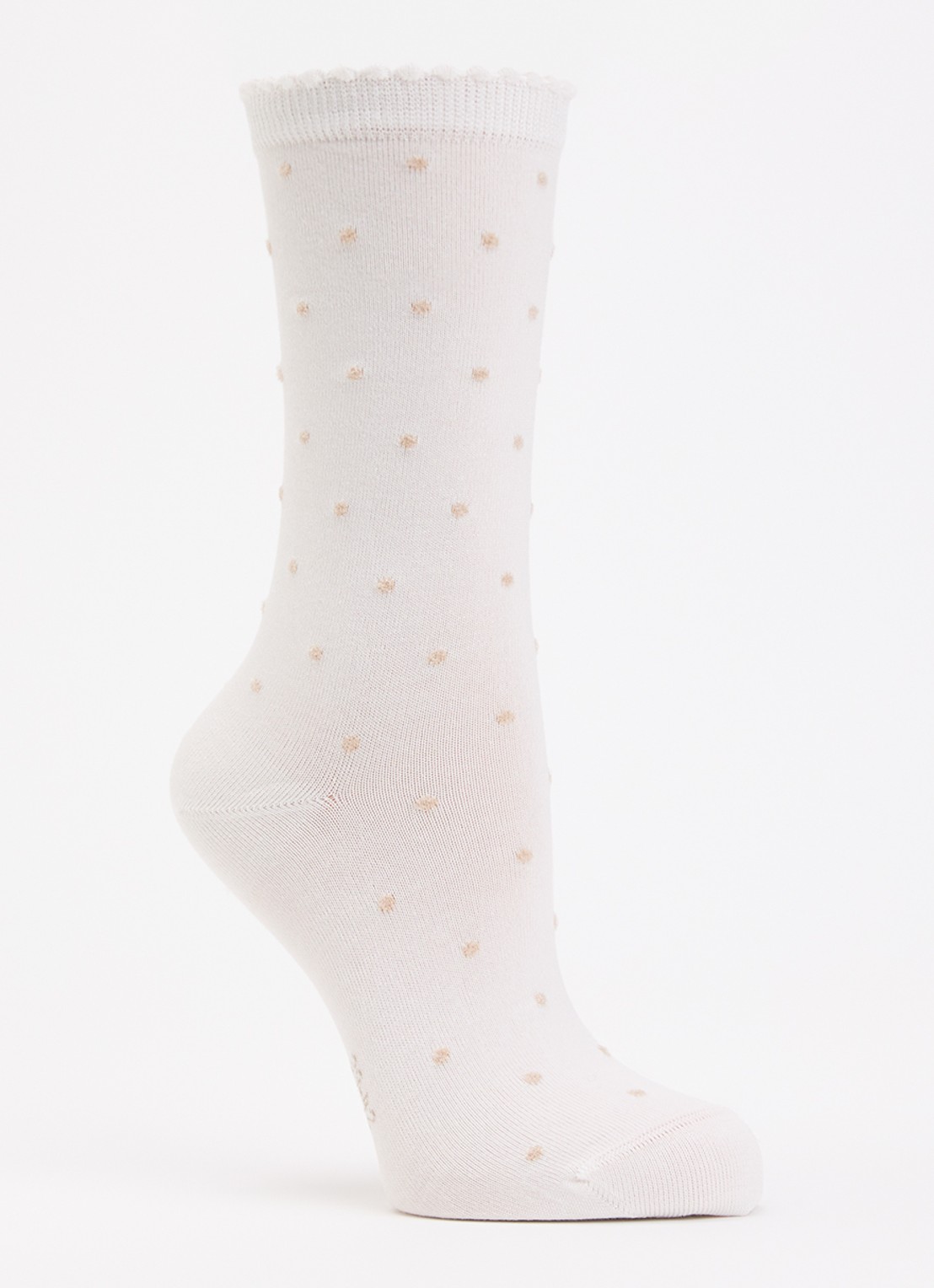 Falke Spike Dot sokken met stippenprint - voorkant 2 wit