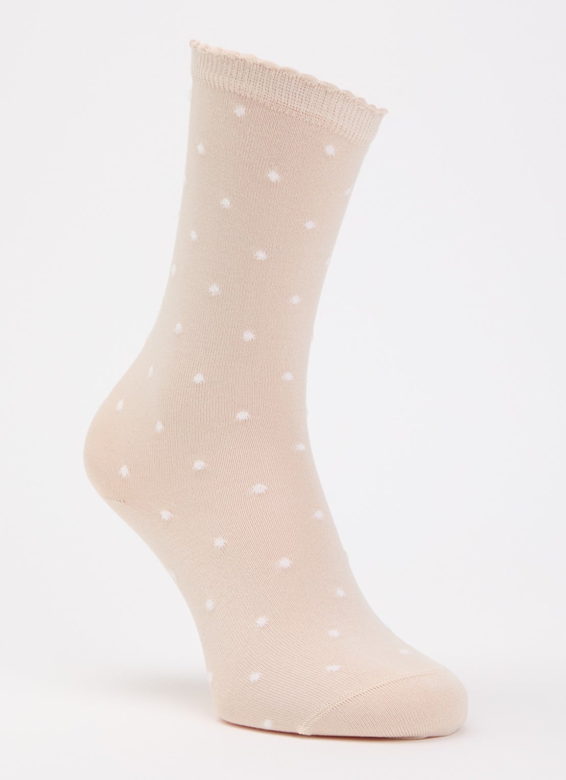 Falke Spike Dot sokken met stippenprint - voorkant 2 beige