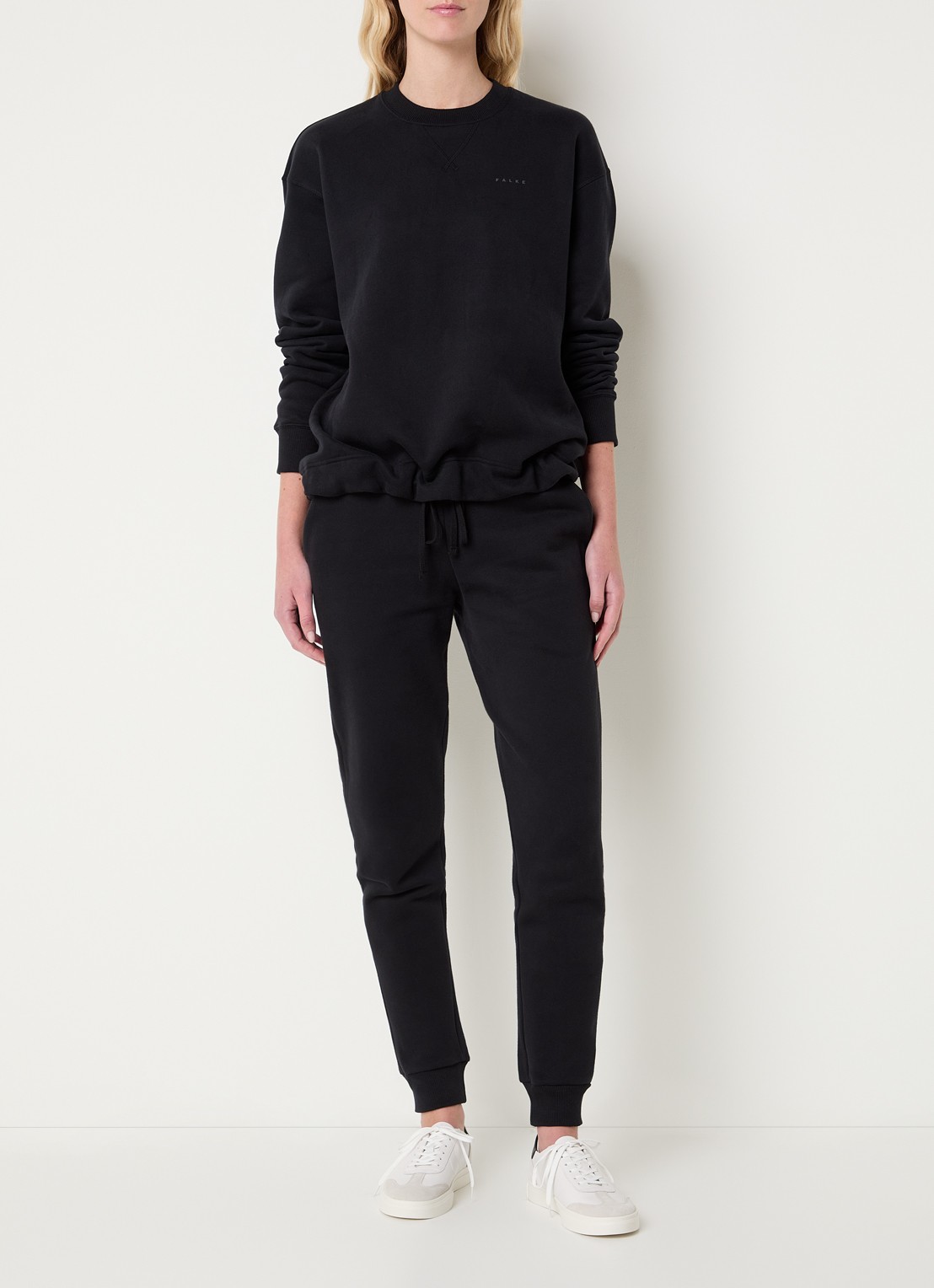 Falke Sweater met logo - voorkant 4 zwart