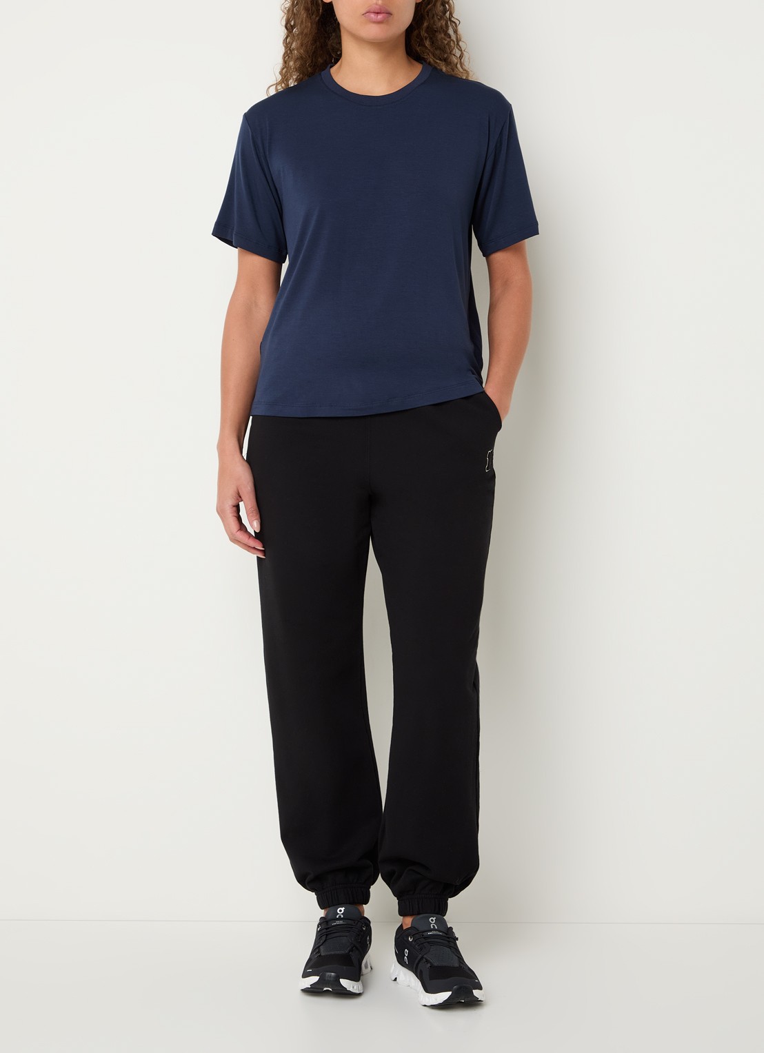 Falke T-shirt met ronde hals - voorkant 4 donkerblauw