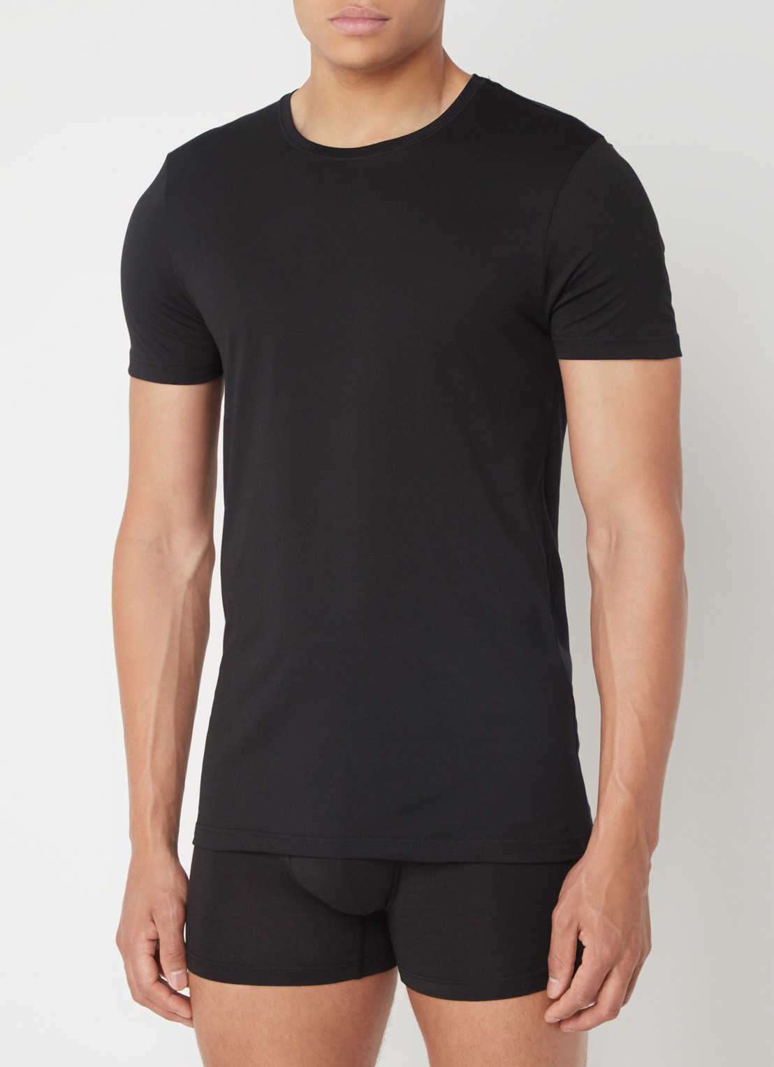 Falke T-shirt met ronde hals - detail zwart