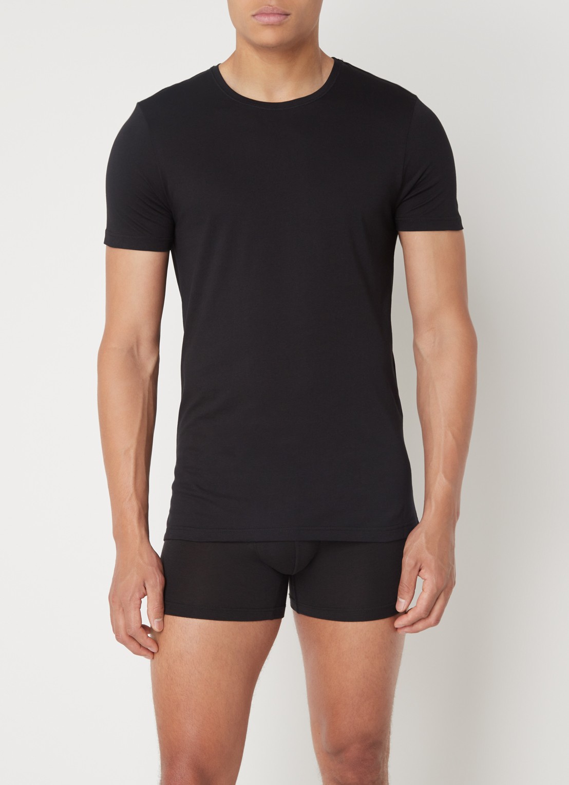 Falke T-shirt met ronde hals - voorkant 3 zwart