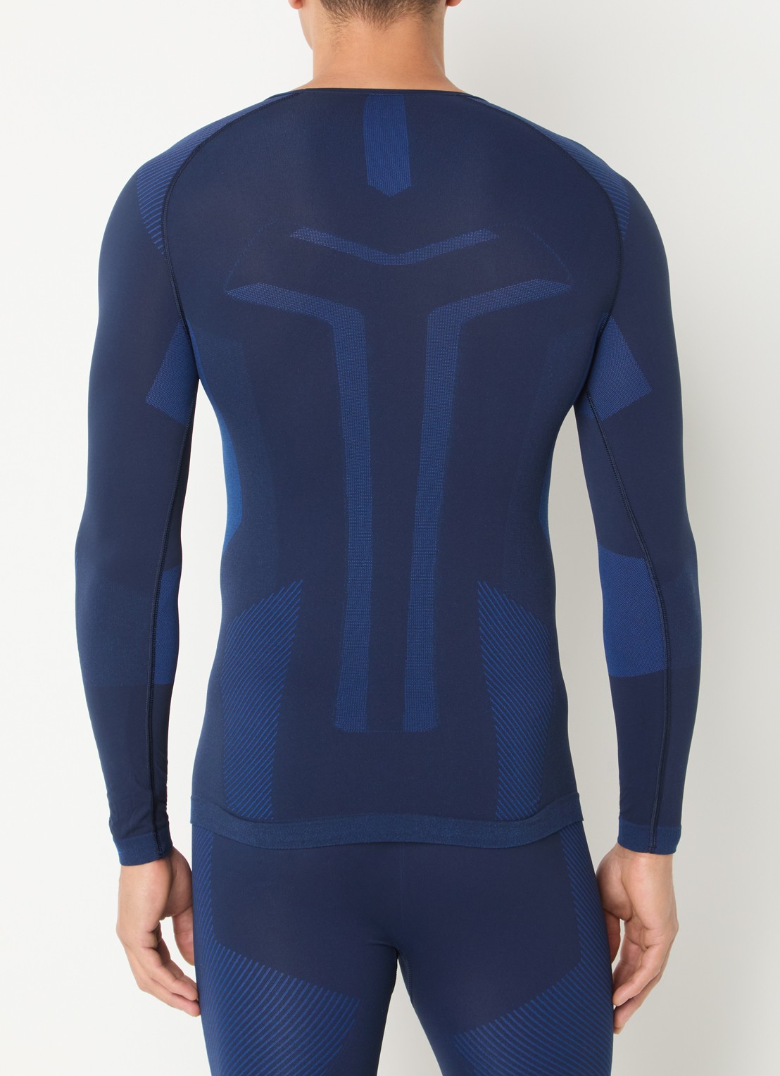 Falke Trainings longsleeve met logo - achterkant 4 donkerblauw
