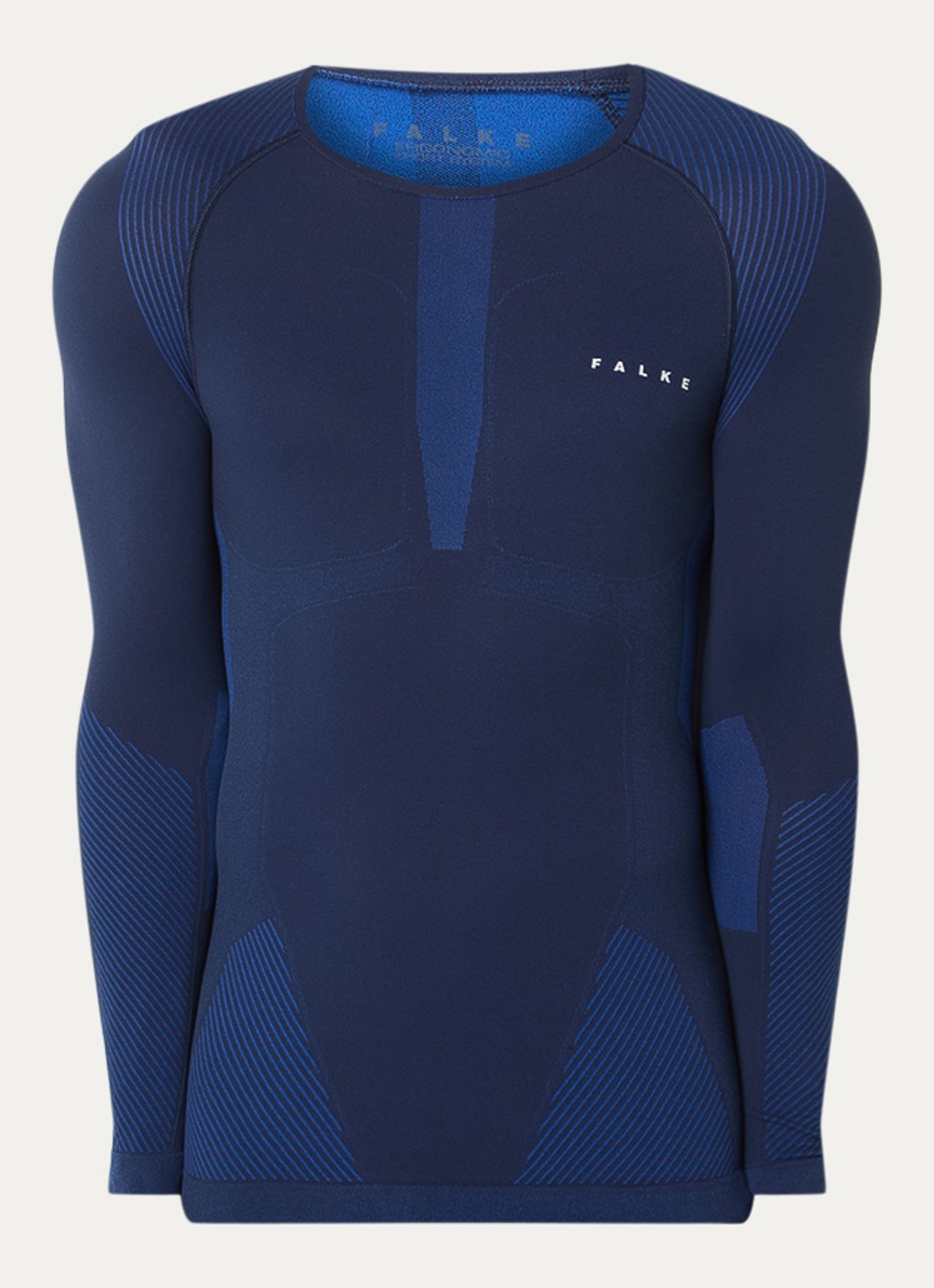 Falke Trainings longsleeve met logo - voorkant 2 donkerblauw