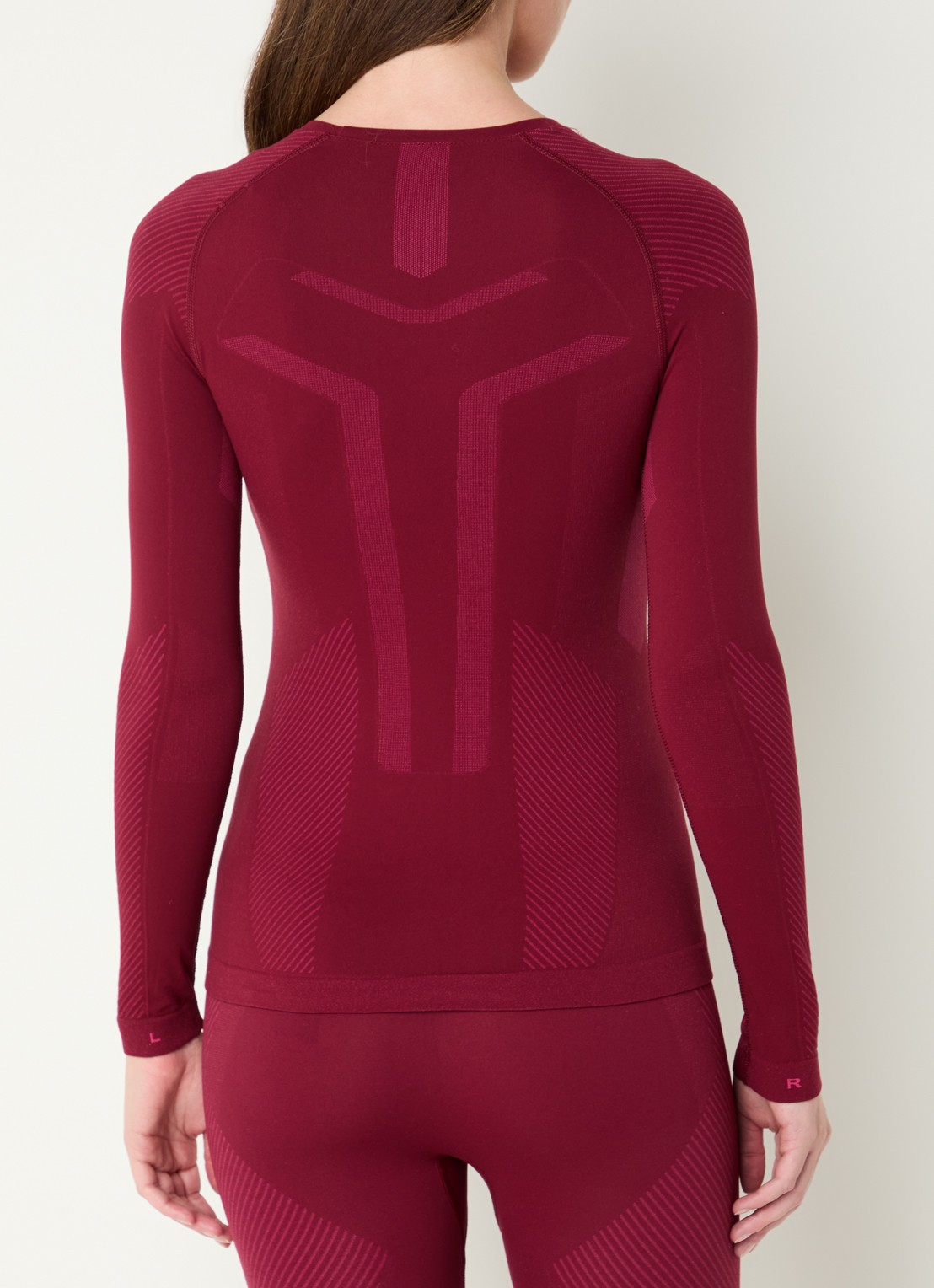 Falke Trainings longsleeve met ronde hals - achterkant 3 bordeauxrood