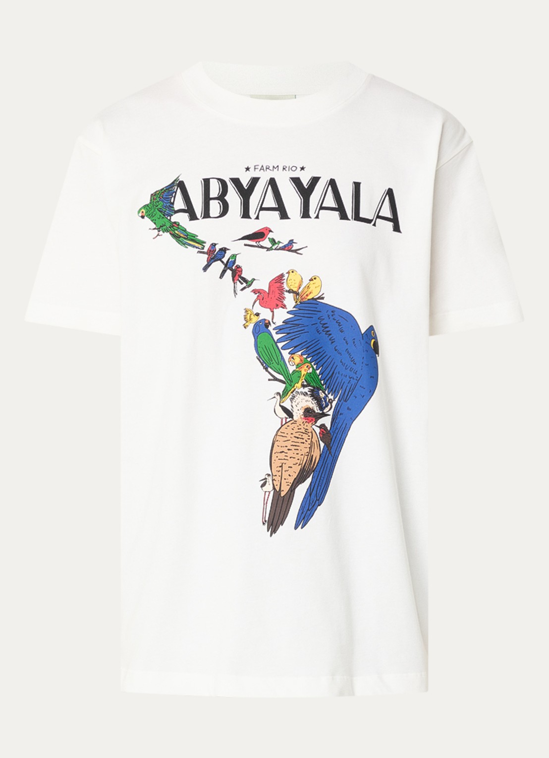 Farm Rio Abya T-shirt met print - voorkant 2 gebroken wit