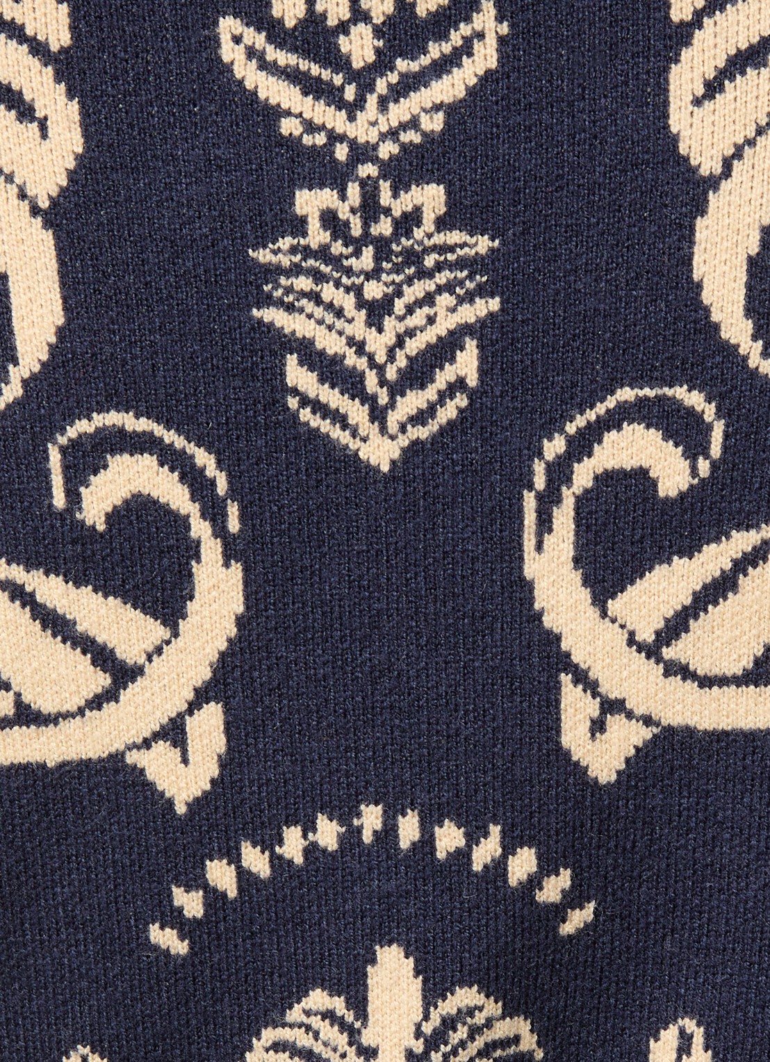 Farm Rio Ainika fijngebreid vest met strikceintuur en ingebreid patroon - detail 5 donkerblauw