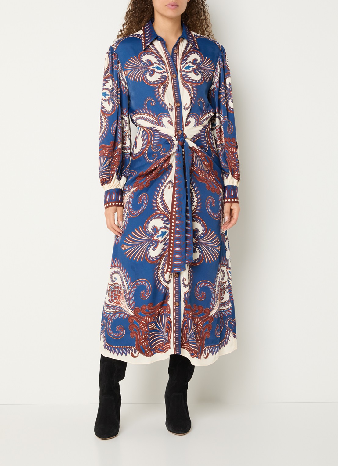 Farm Rio Arabesque maxi jurk met print - detail 4 indigo