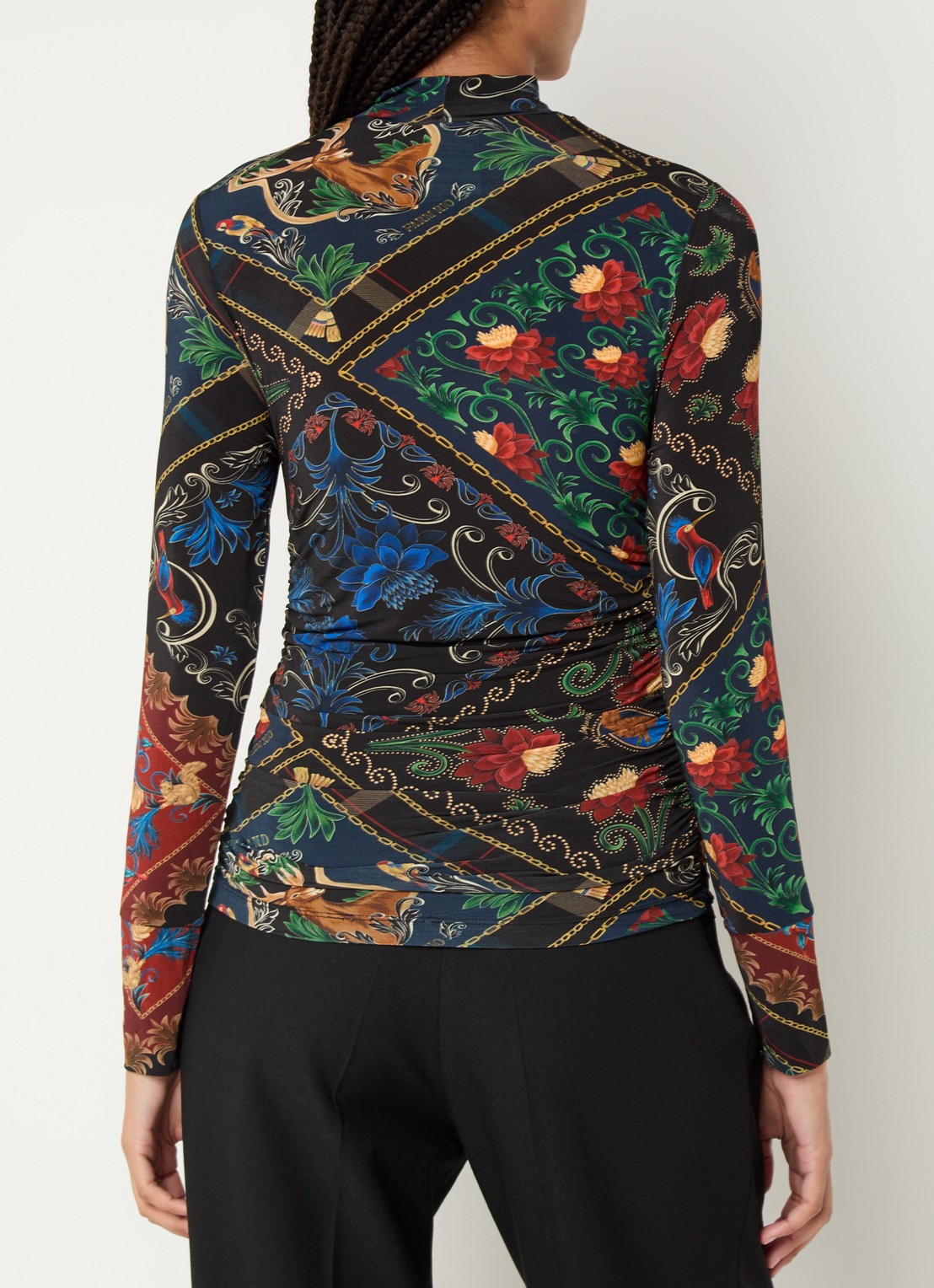 Farm Rio Arabesque top met print - achterkant 5 zwart