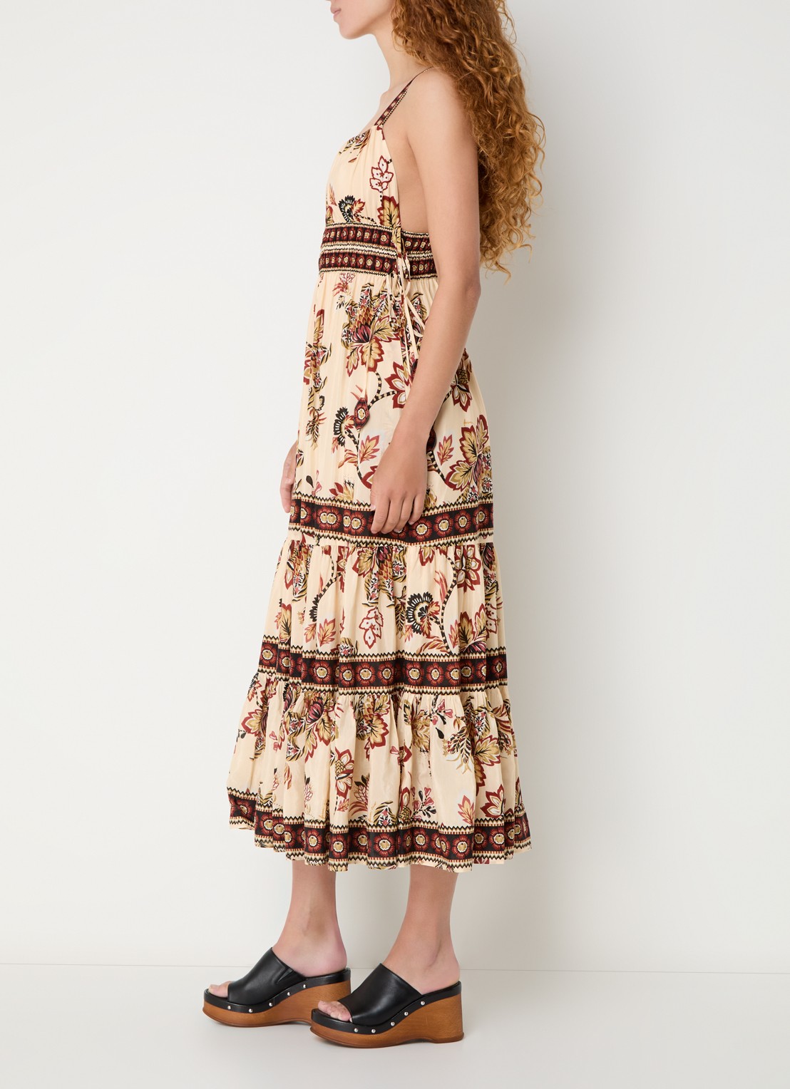 Farm Rio Aura midi jurk met bloemenprint - voorkant 4 creme
