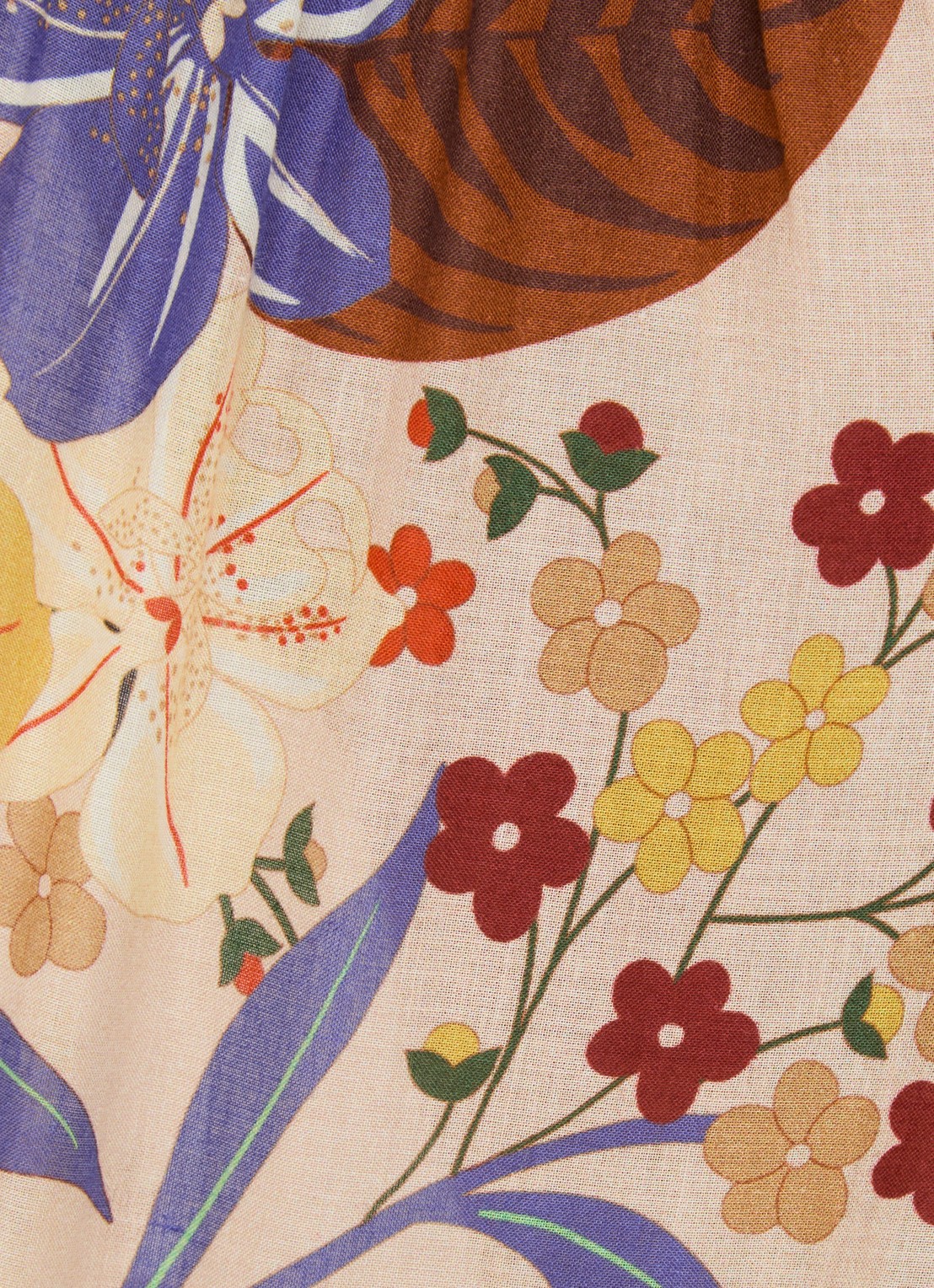 Farm Rio Beauty Bouquet tuniek met pofmouw en bloemenprint - detail 5 zalmroze