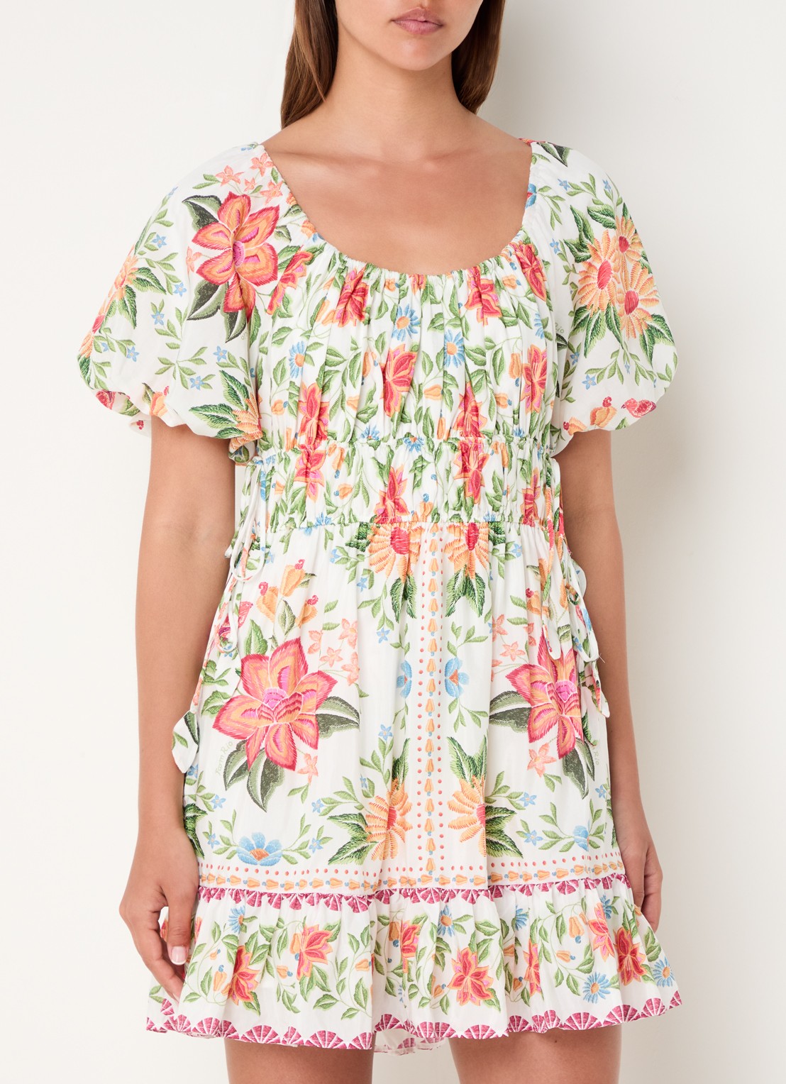 Farm Rio Bloom Garden mini jurk met bloemenprint - detail 4 roze
