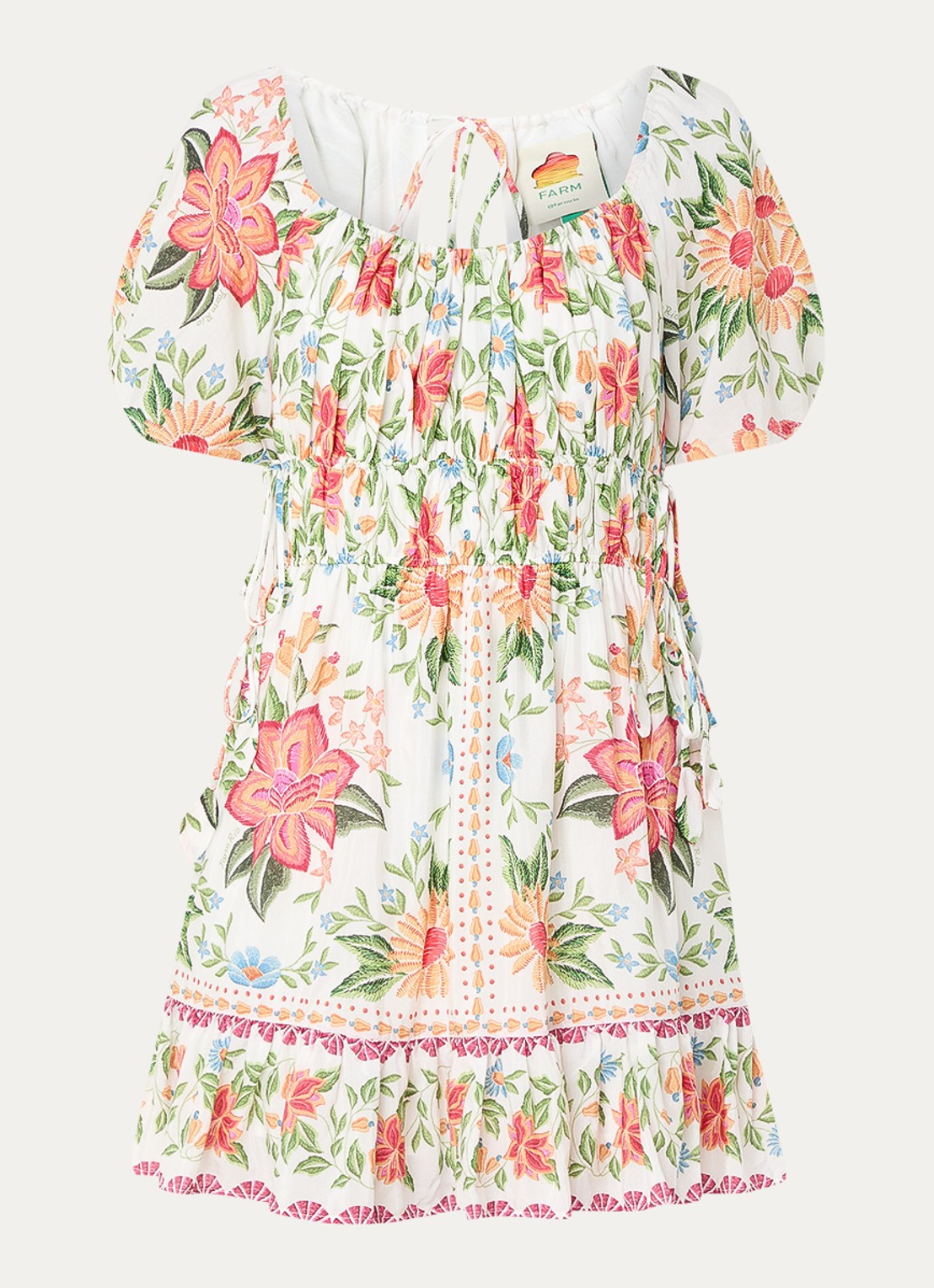 Farm Rio Bloom Garden mini jurk met bloemenprint - voorkant 2 roze