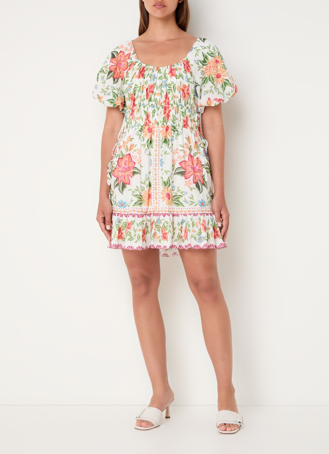 Farm Rio Bloom Garden mini jurk met bloemenprint - voorkant 3 roze
