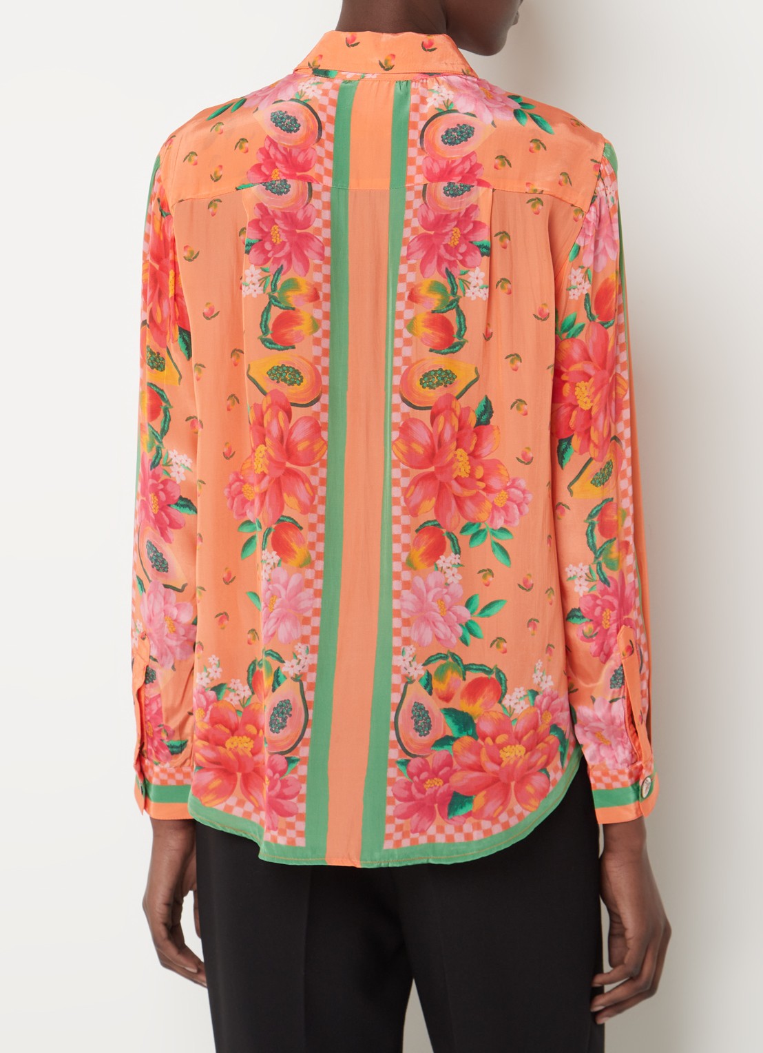 Farm Rio Blouse met bloemenprint  - achterkant oranje